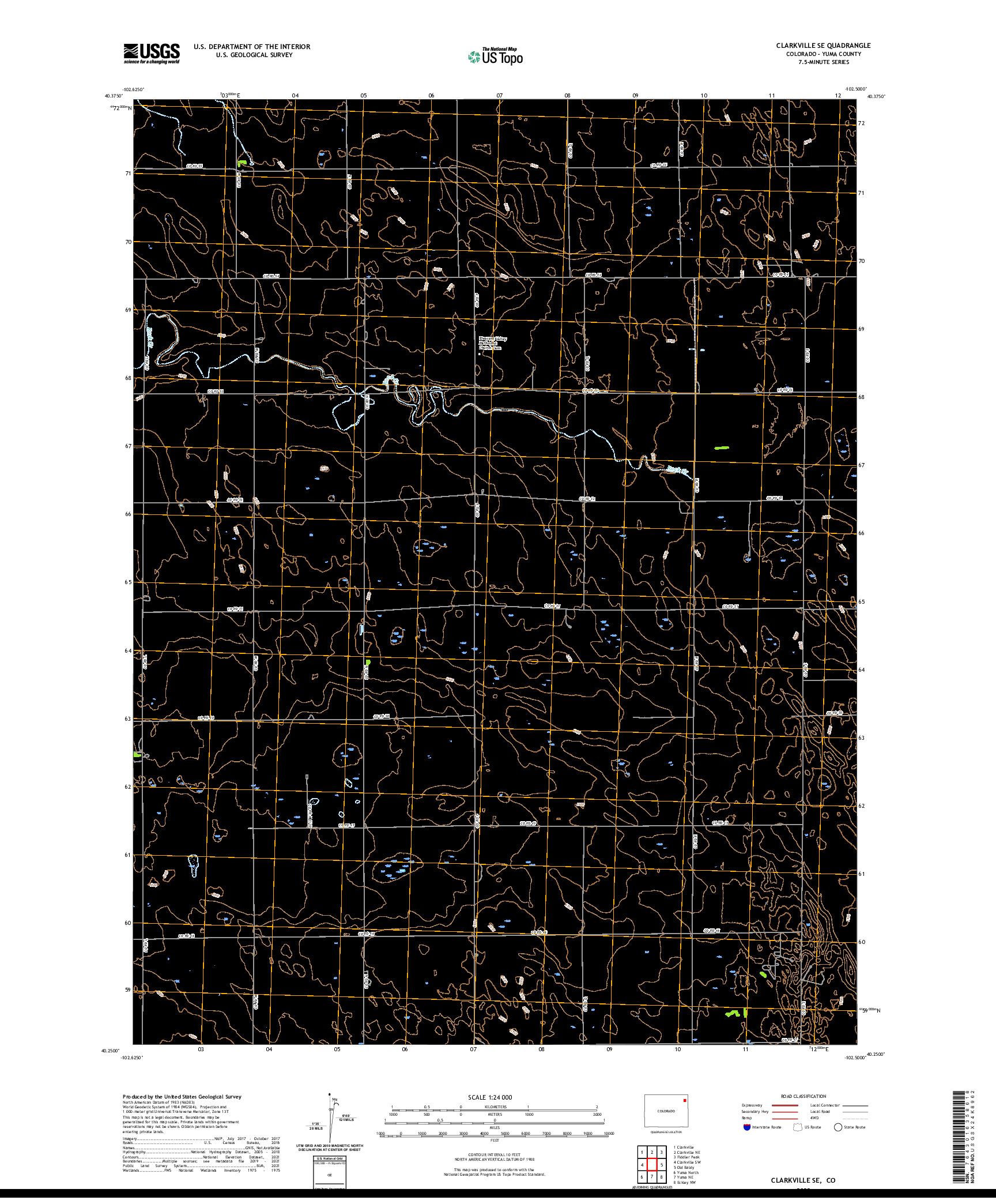 US TOPO 7.5-MINUTE MAP FOR CLARKVILLE SE, CO