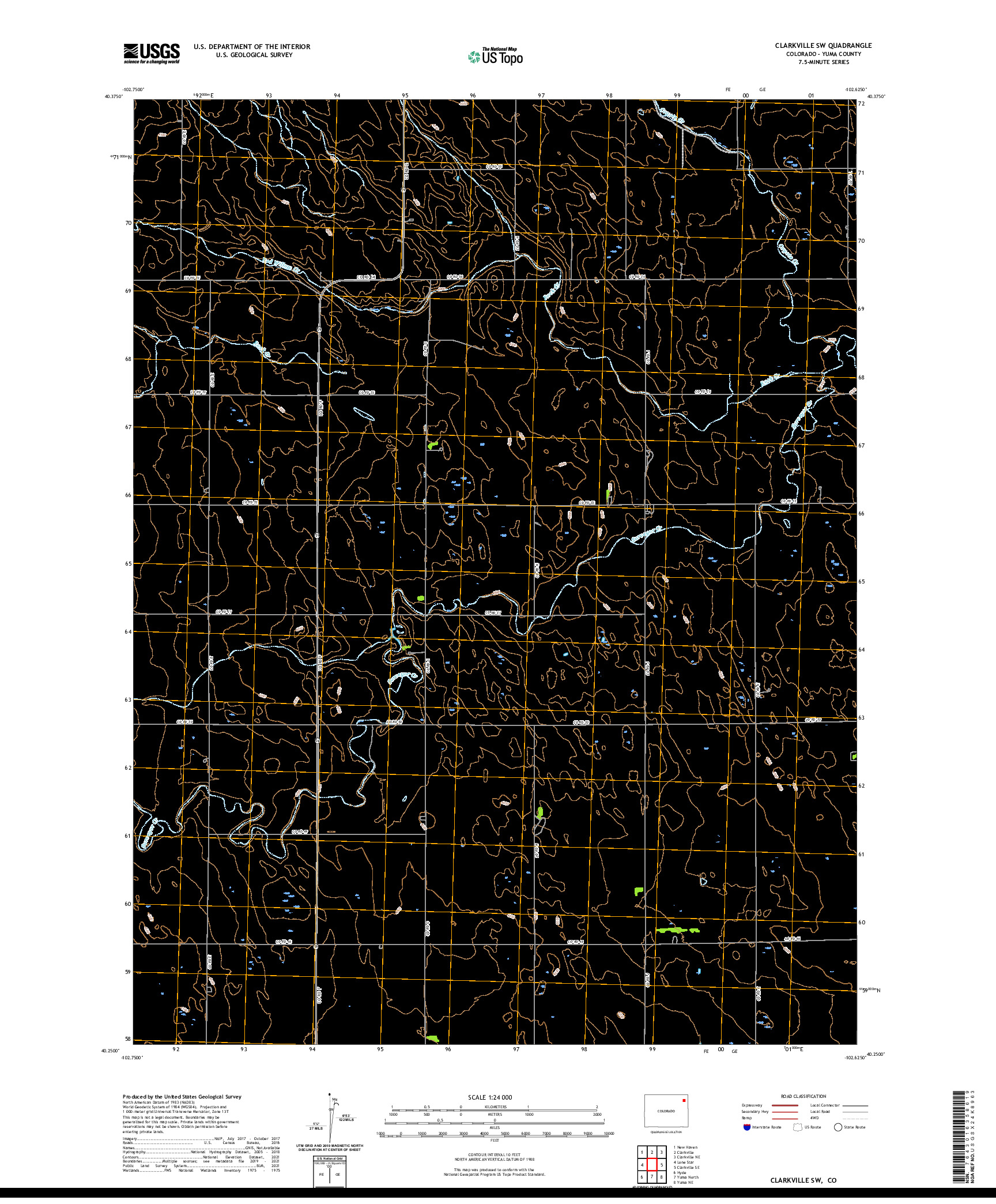 US TOPO 7.5-MINUTE MAP FOR CLARKVILLE SW, CO