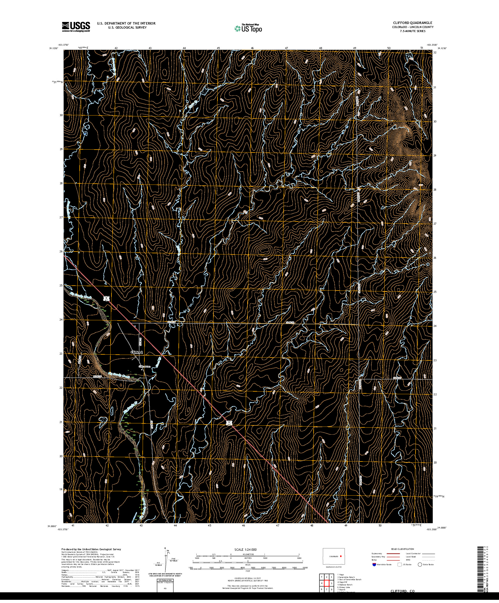 US TOPO 7.5-MINUTE MAP FOR CLIFFORD, CO