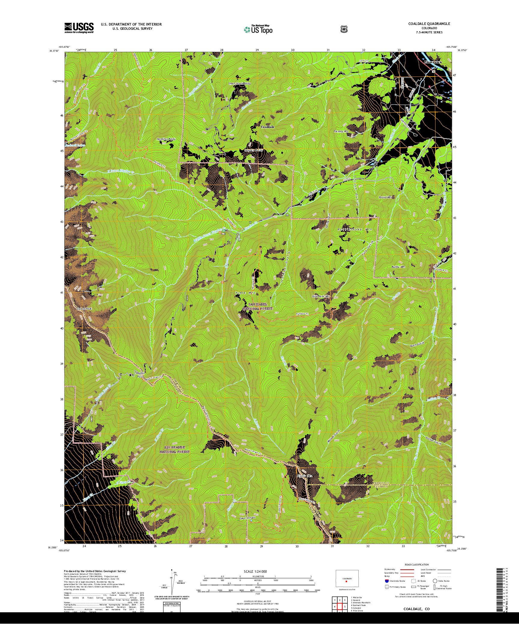 US TOPO 7.5-MINUTE MAP FOR COALDALE, CO