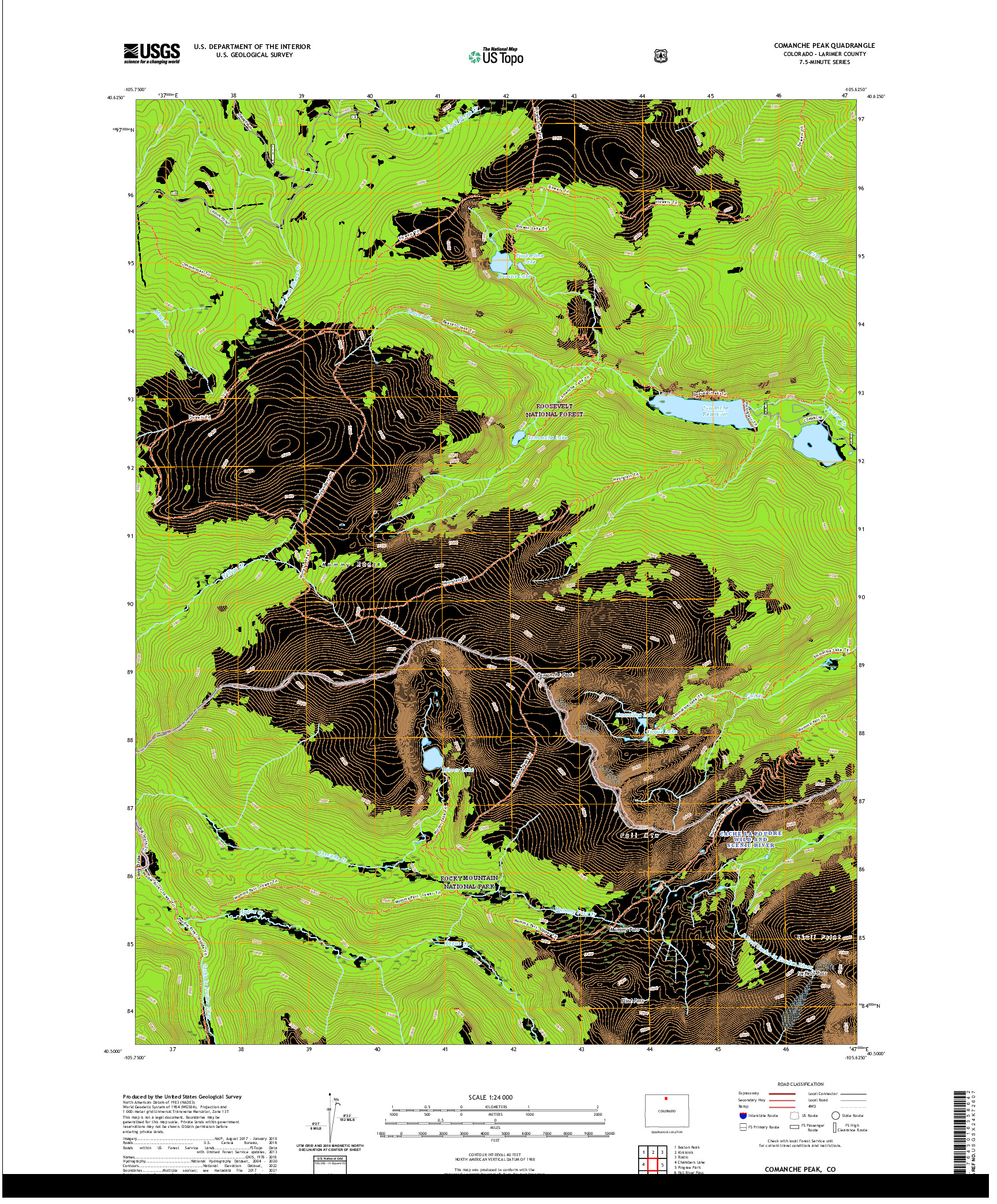 US TOPO 7.5-MINUTE MAP FOR COMANCHE PEAK, CO