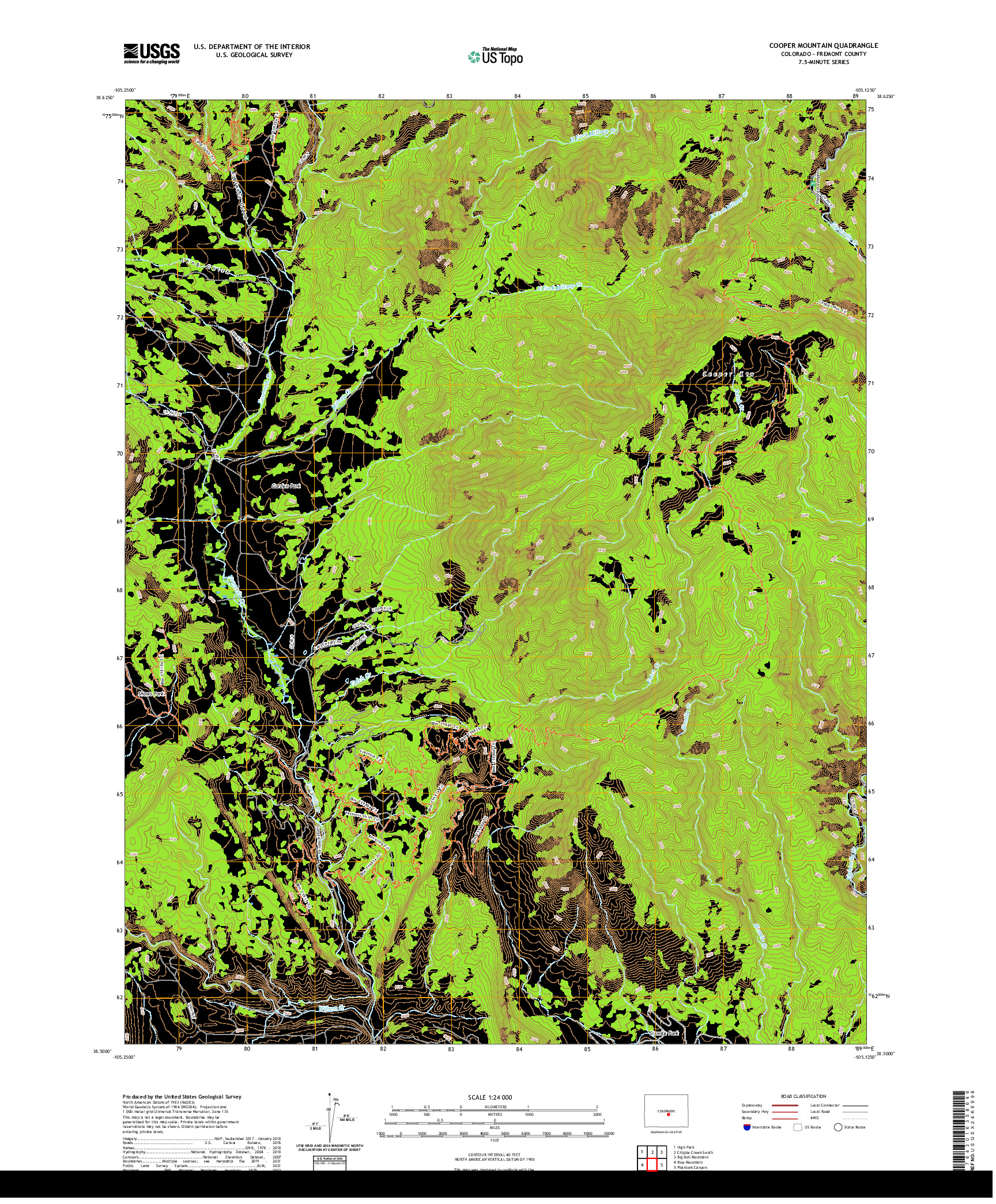 US TOPO 7.5-MINUTE MAP FOR COOPER MOUNTAIN, CO