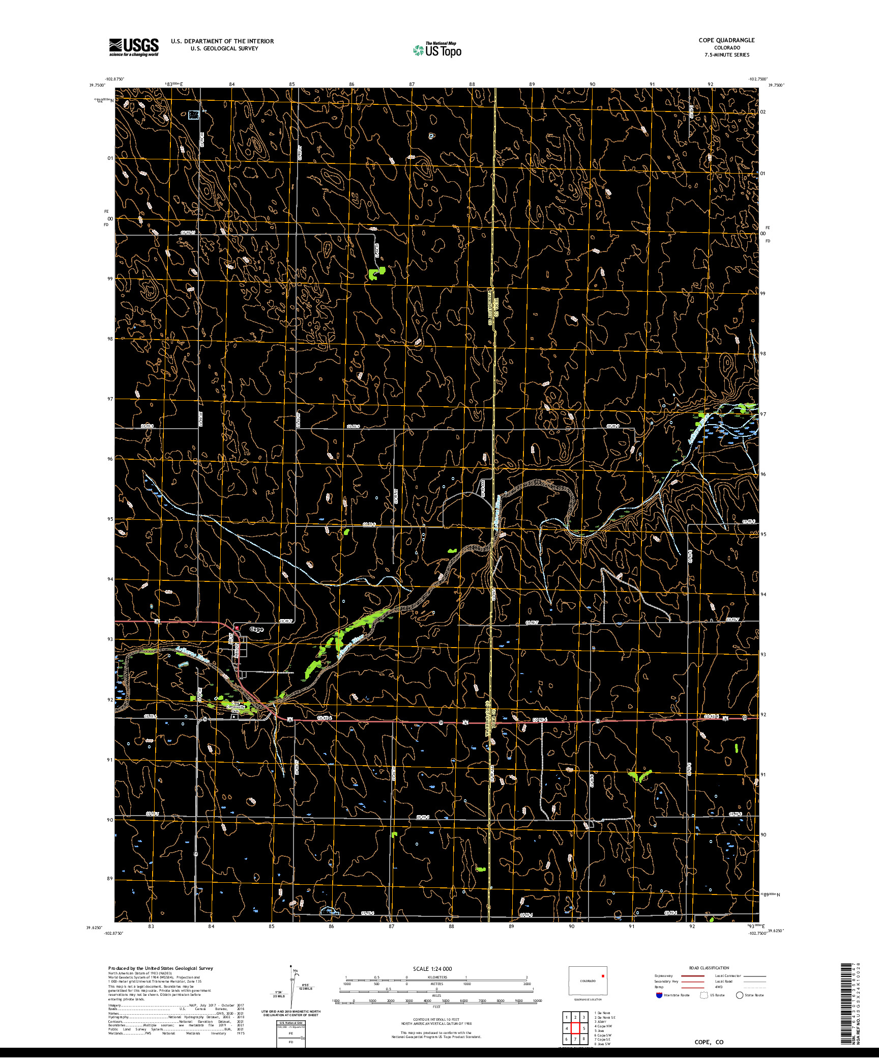 US TOPO 7.5-MINUTE MAP FOR COPE, CO