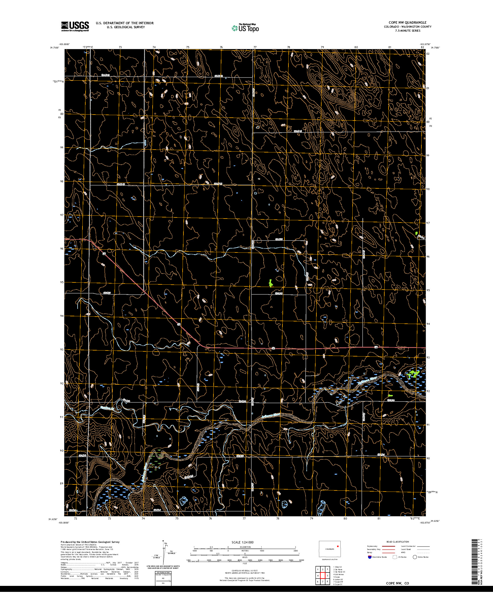 US TOPO 7.5-MINUTE MAP FOR COPE NW, CO