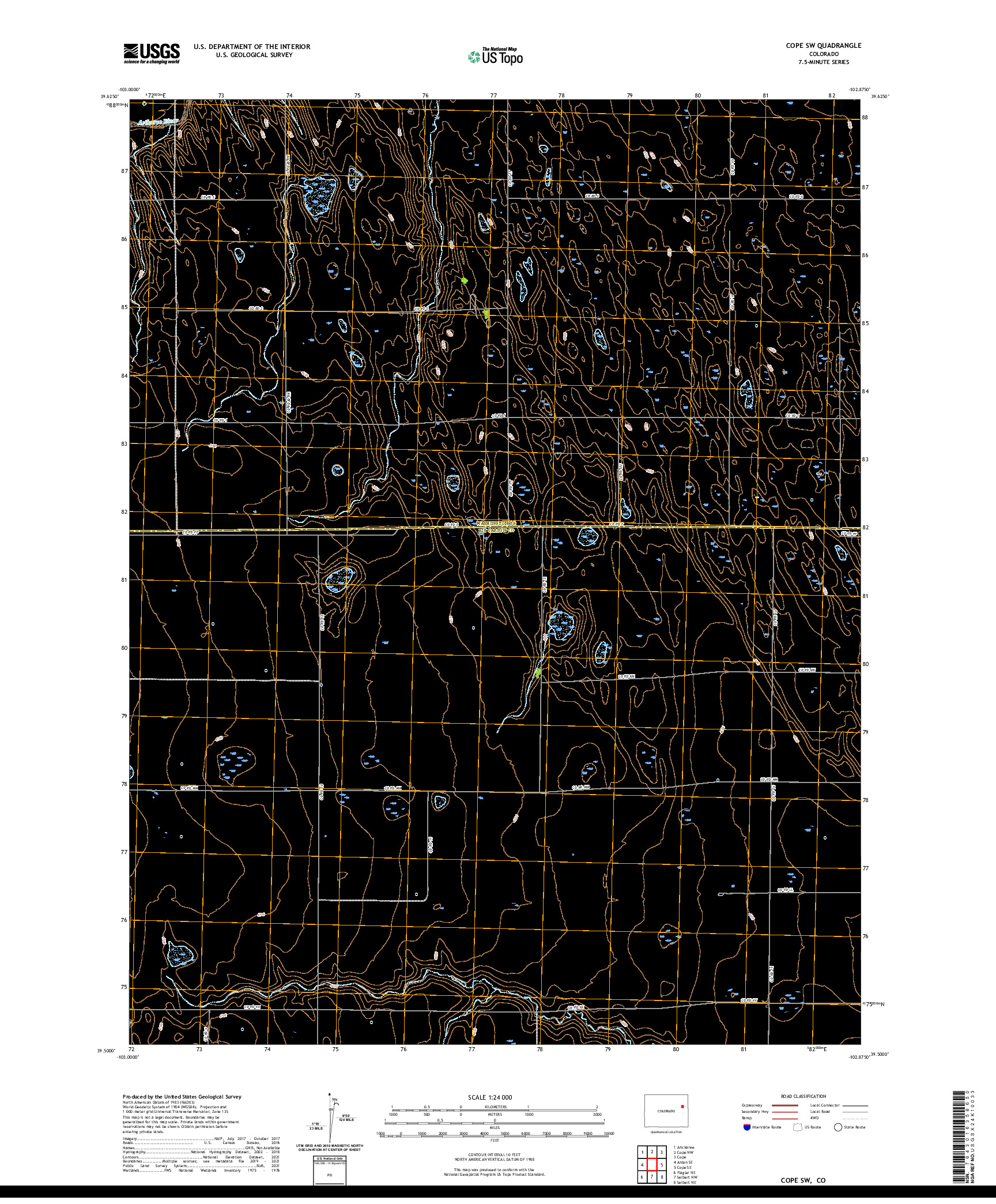 US TOPO 7.5-MINUTE MAP FOR COPE SW, CO