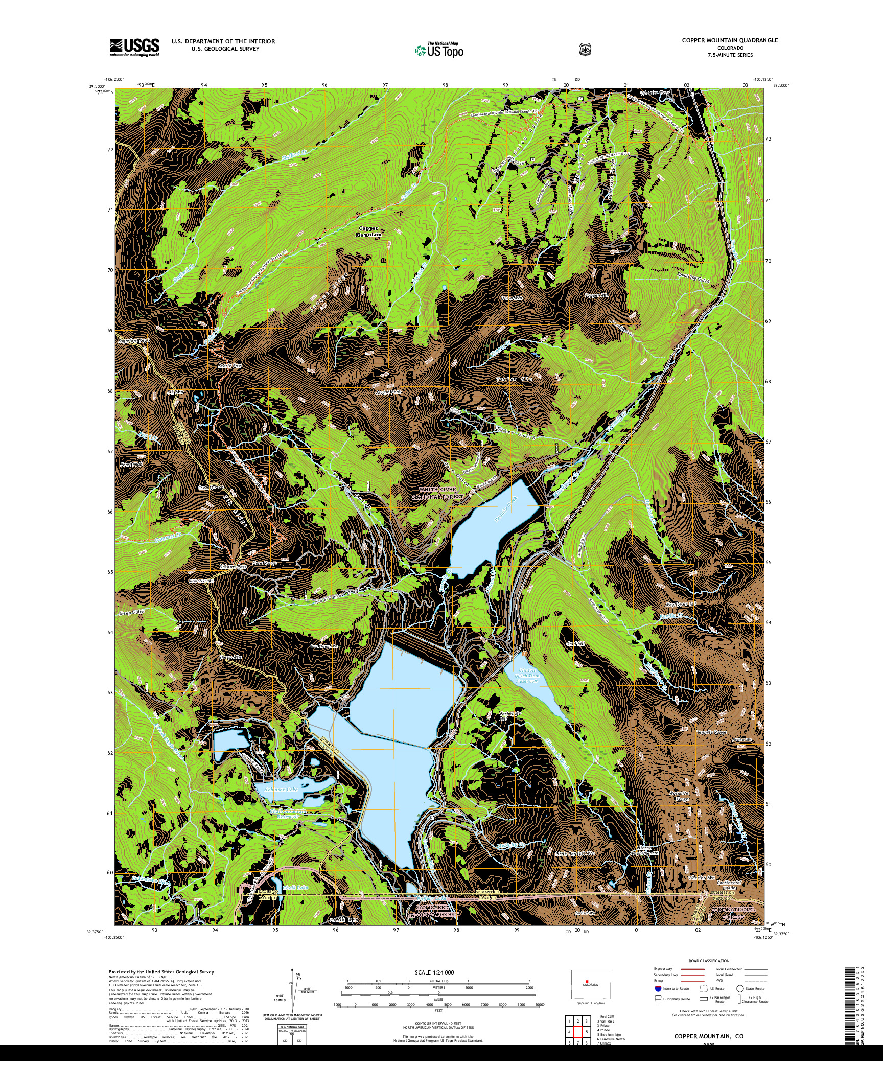 US TOPO 7.5-MINUTE MAP FOR COPPER MOUNTAIN, CO