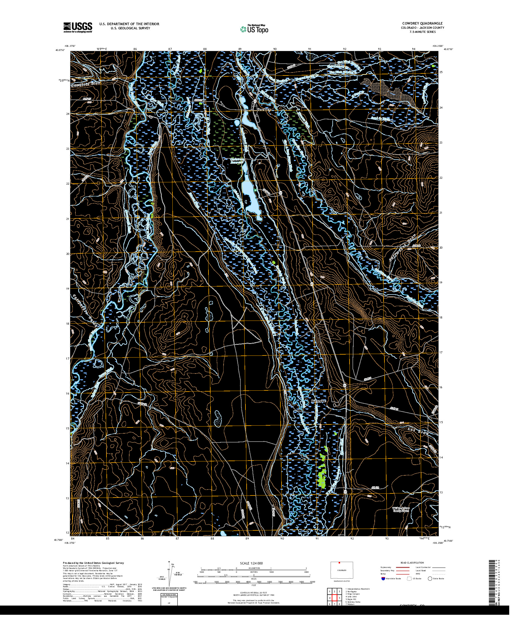 US TOPO 7.5-MINUTE MAP FOR COWDREY, CO