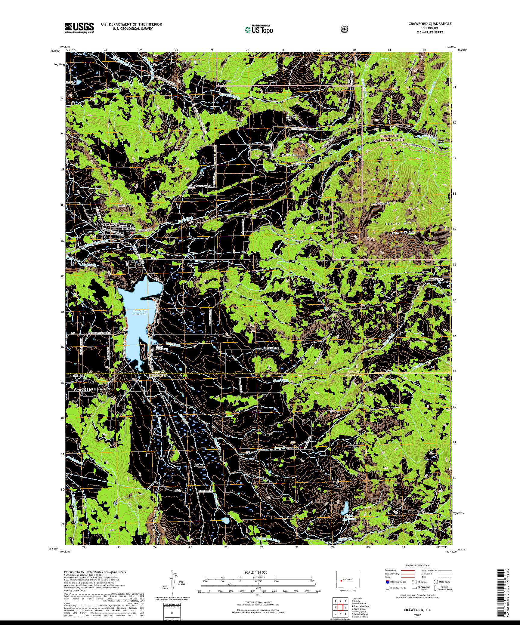 US TOPO 7.5-MINUTE MAP FOR CRAWFORD, CO