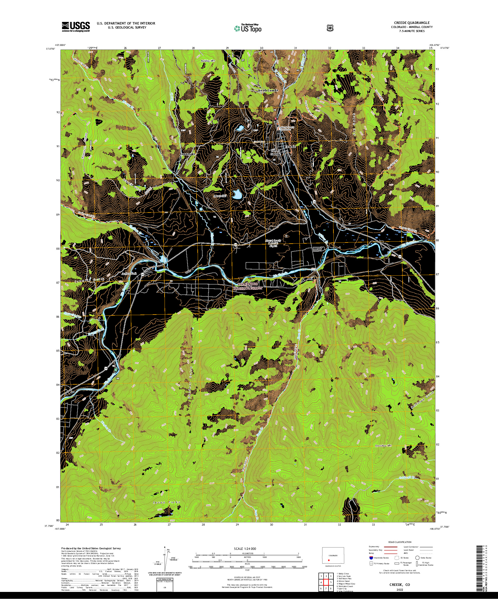 US TOPO 7.5-MINUTE MAP FOR CREEDE, CO