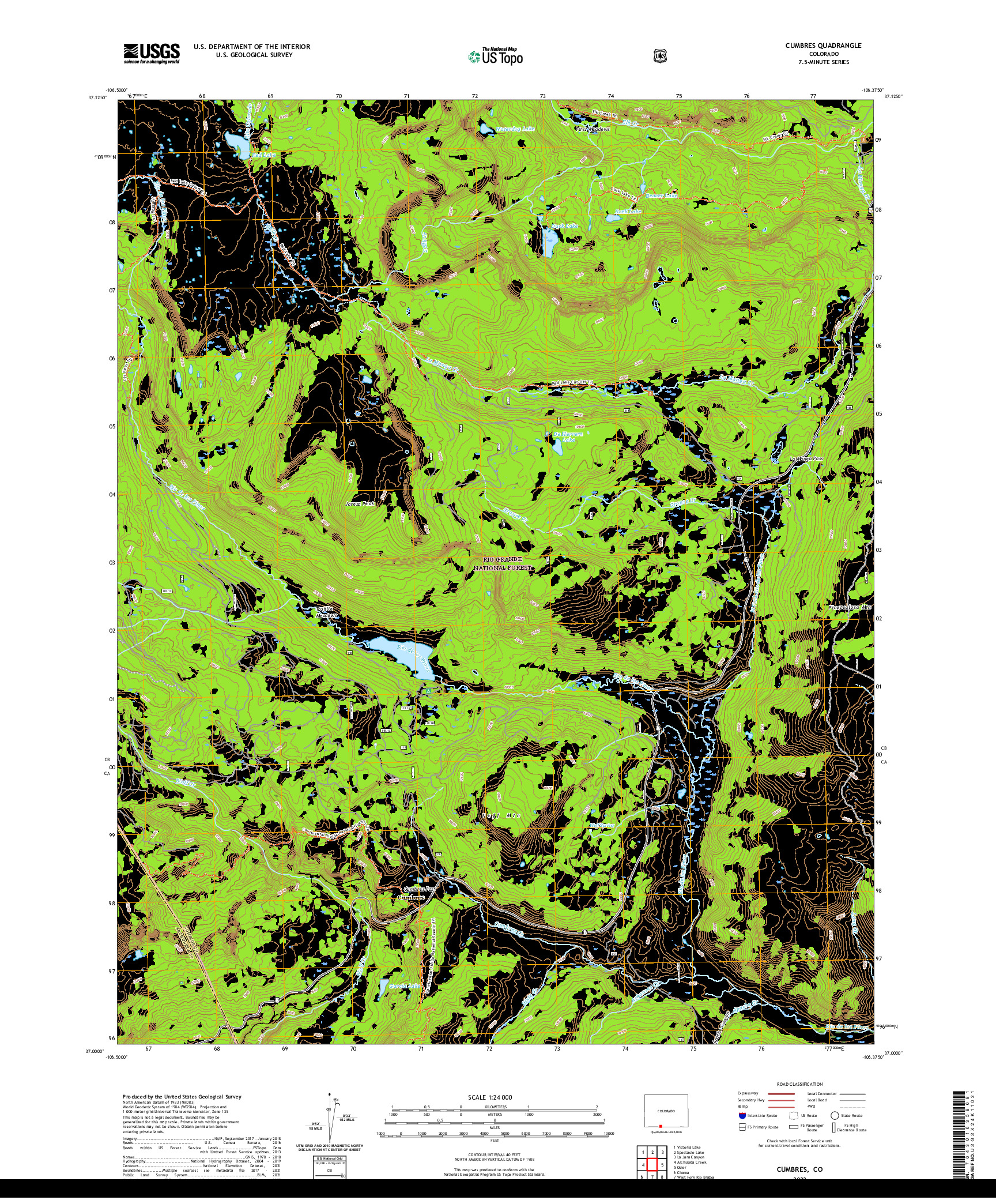 US TOPO 7.5-MINUTE MAP FOR CUMBRES, CO