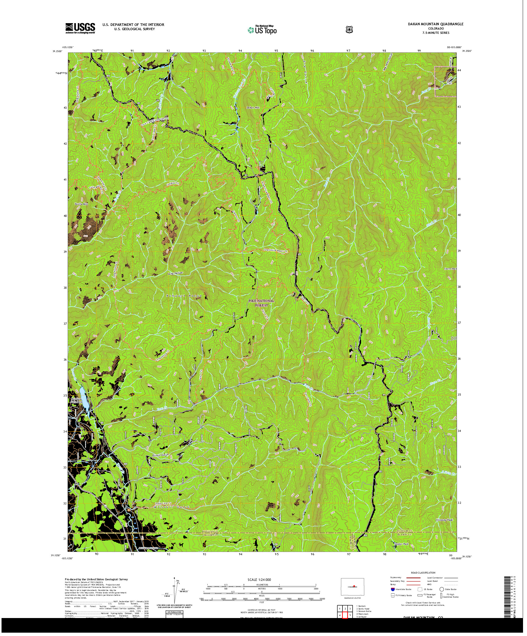 US TOPO 7.5-MINUTE MAP FOR DAKAN MOUNTAIN, CO