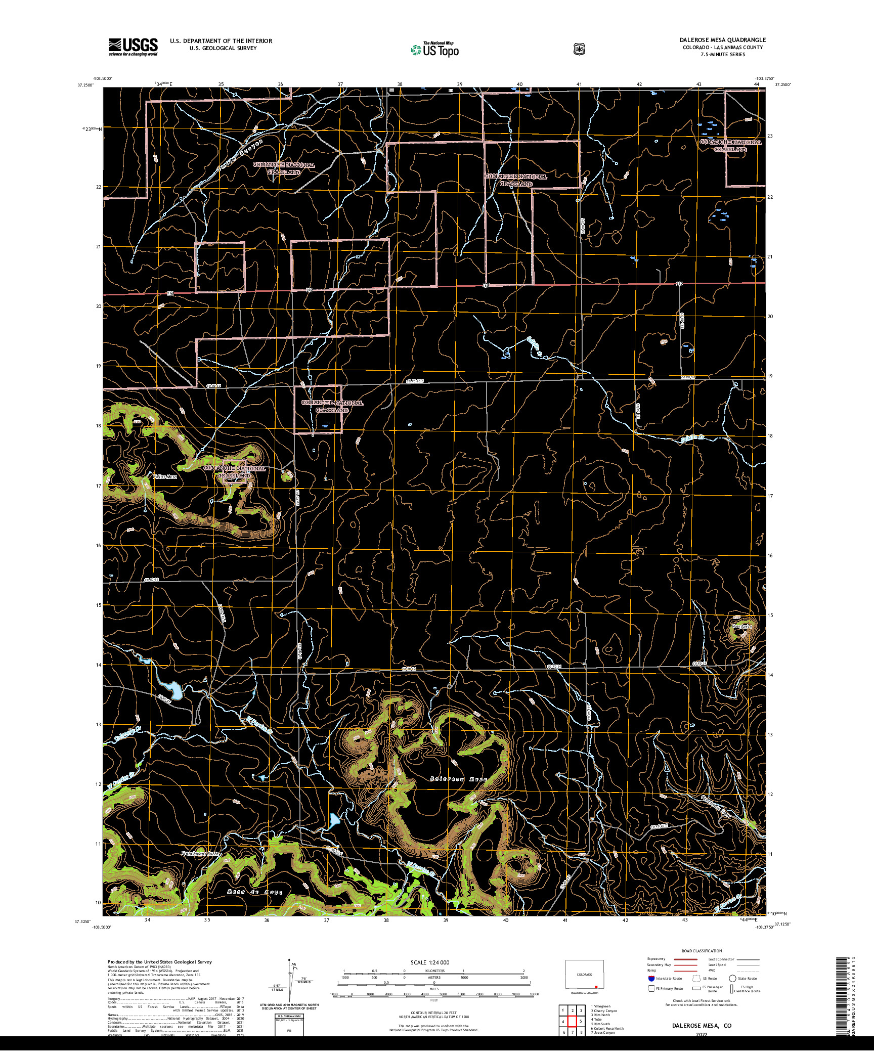 US TOPO 7.5-MINUTE MAP FOR DALEROSE MESA, CO