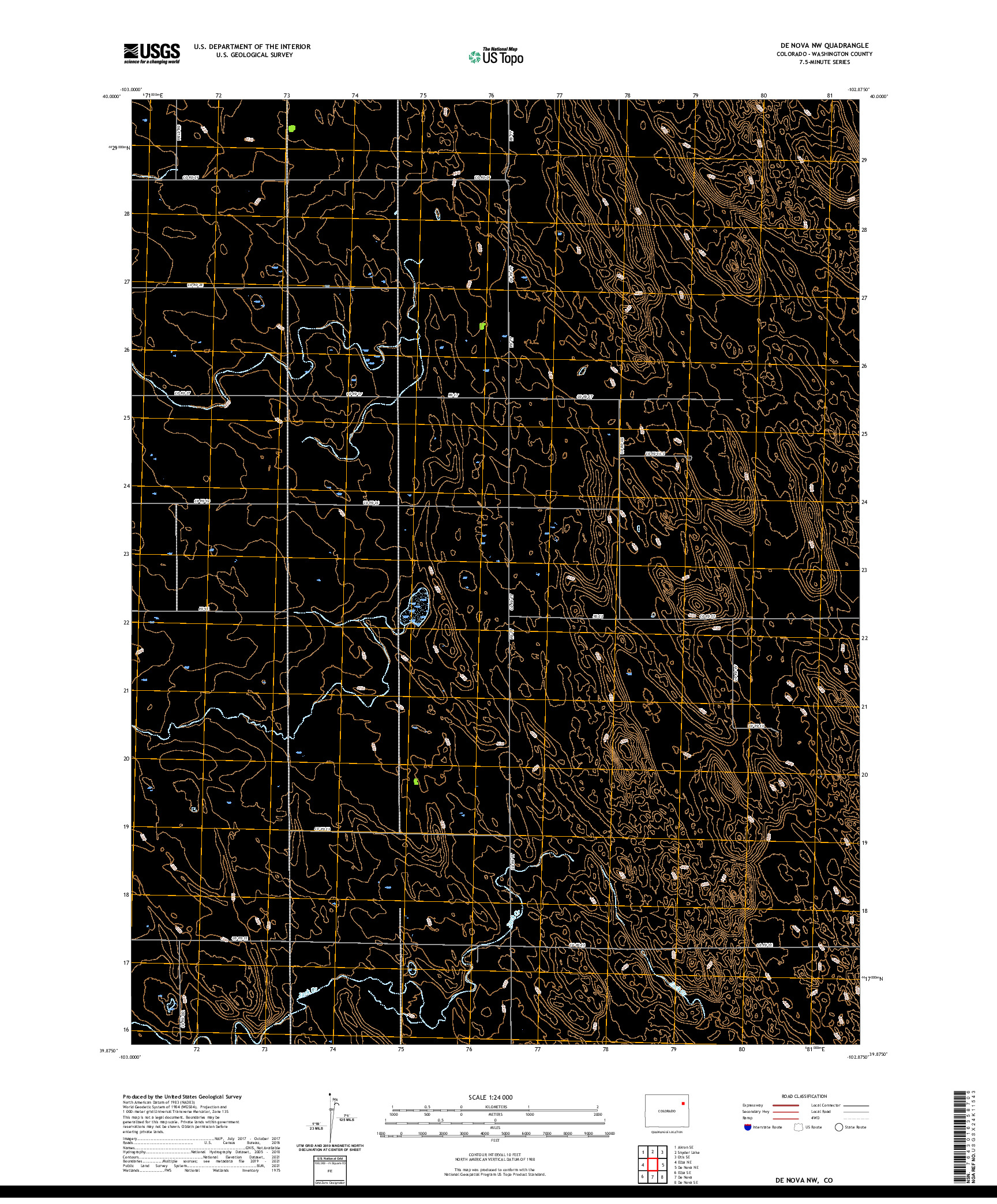 US TOPO 7.5-MINUTE MAP FOR DE NOVA NW, CO