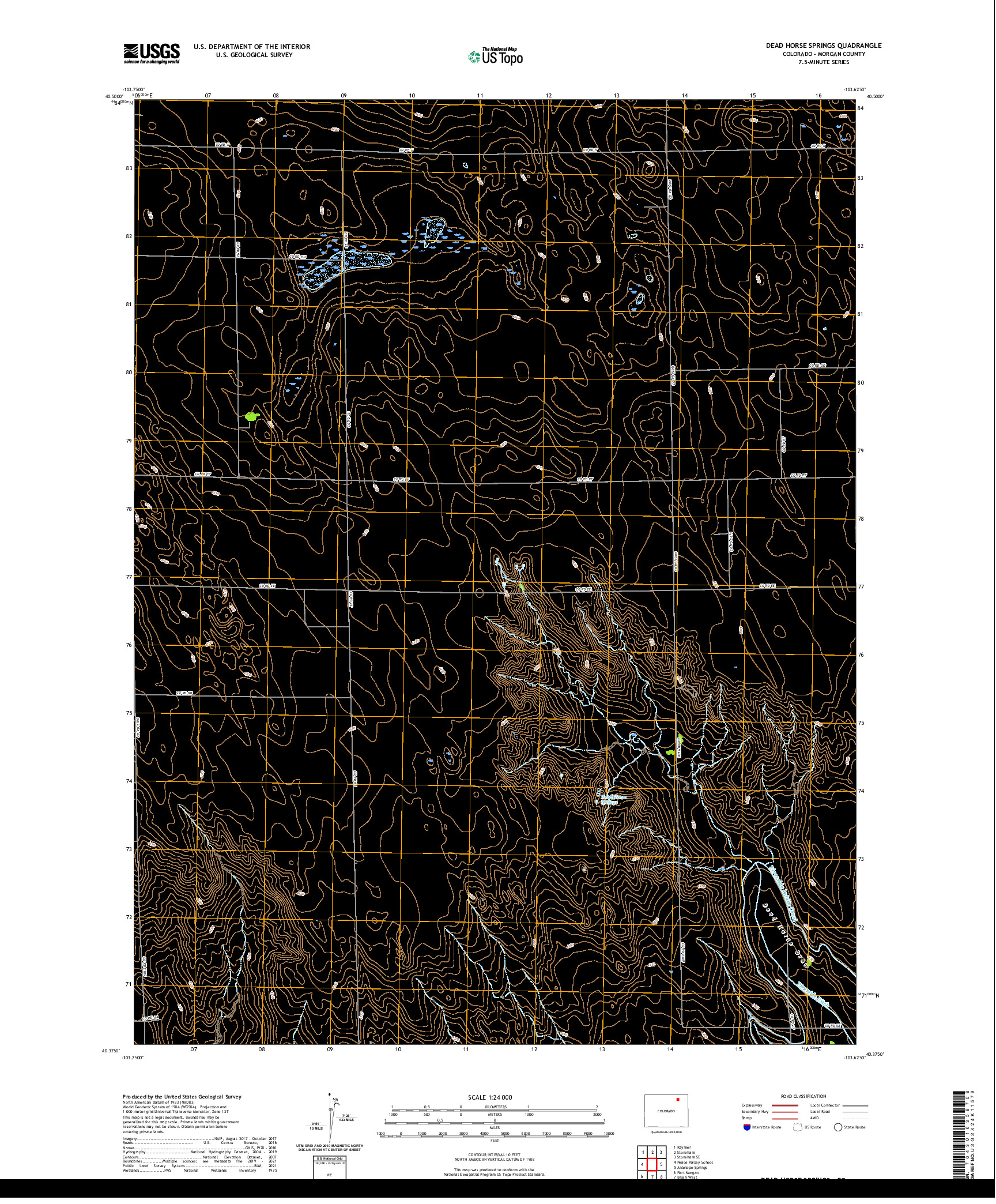 US TOPO 7.5-MINUTE MAP FOR DEAD HORSE SPRINGS, CO