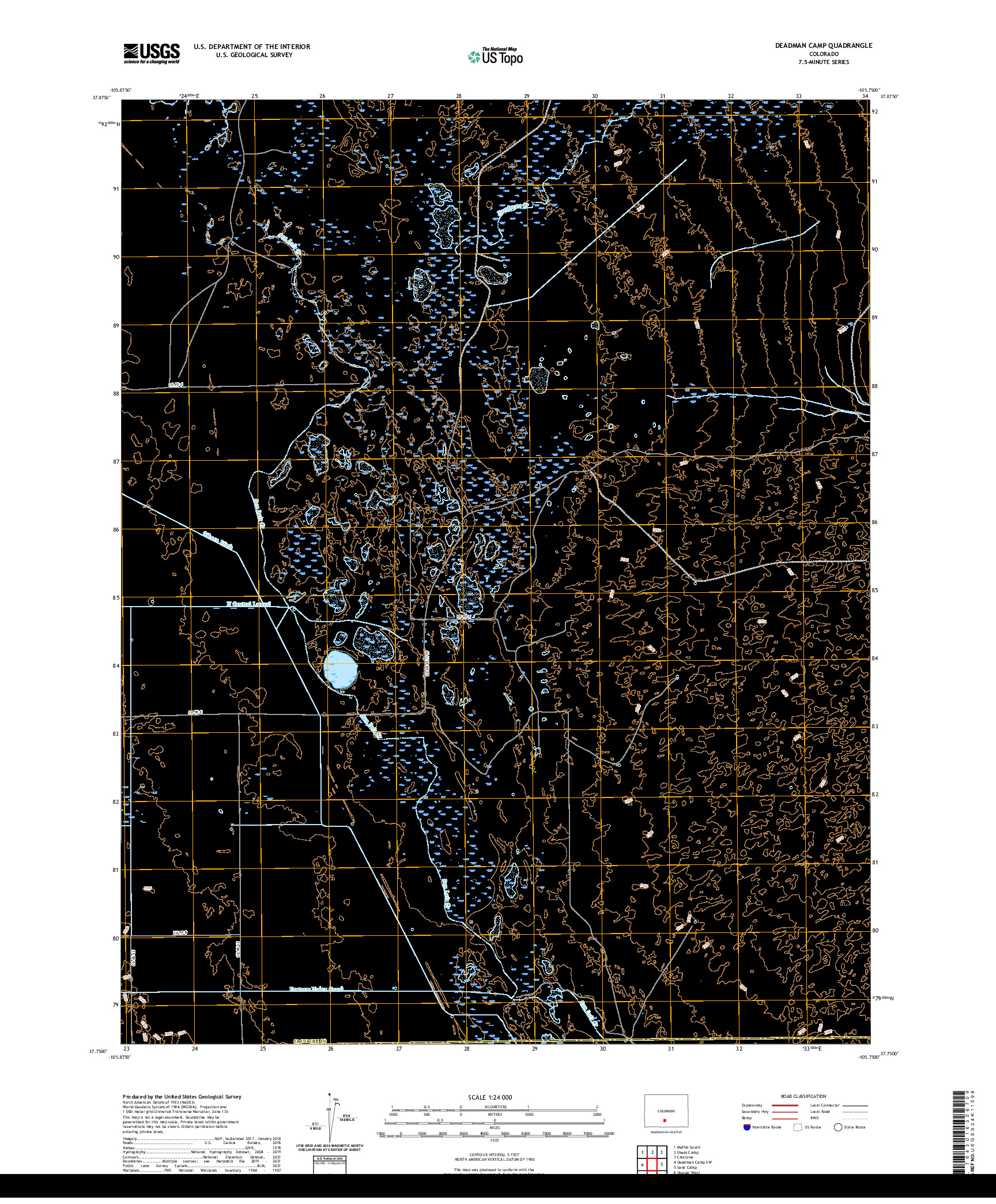 US TOPO 7.5-MINUTE MAP FOR DEADMAN CAMP, CO