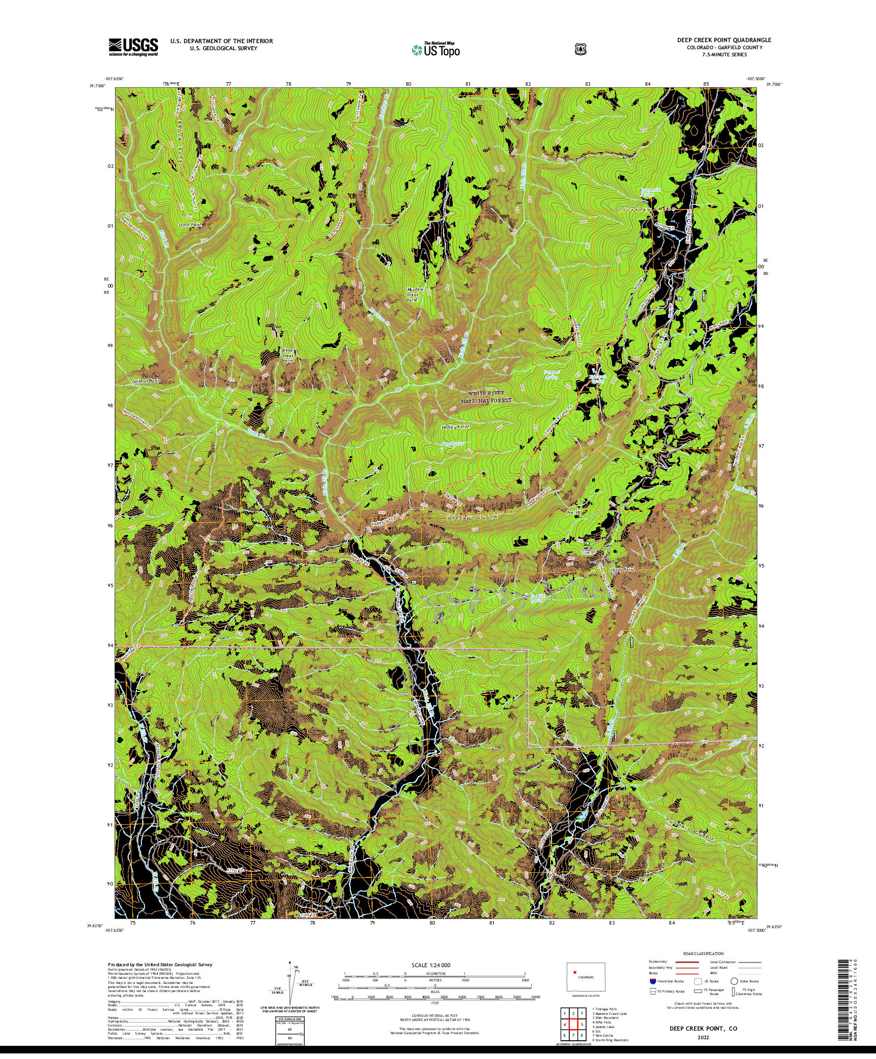 US TOPO 7.5-MINUTE MAP FOR DEEP CREEK POINT, CO