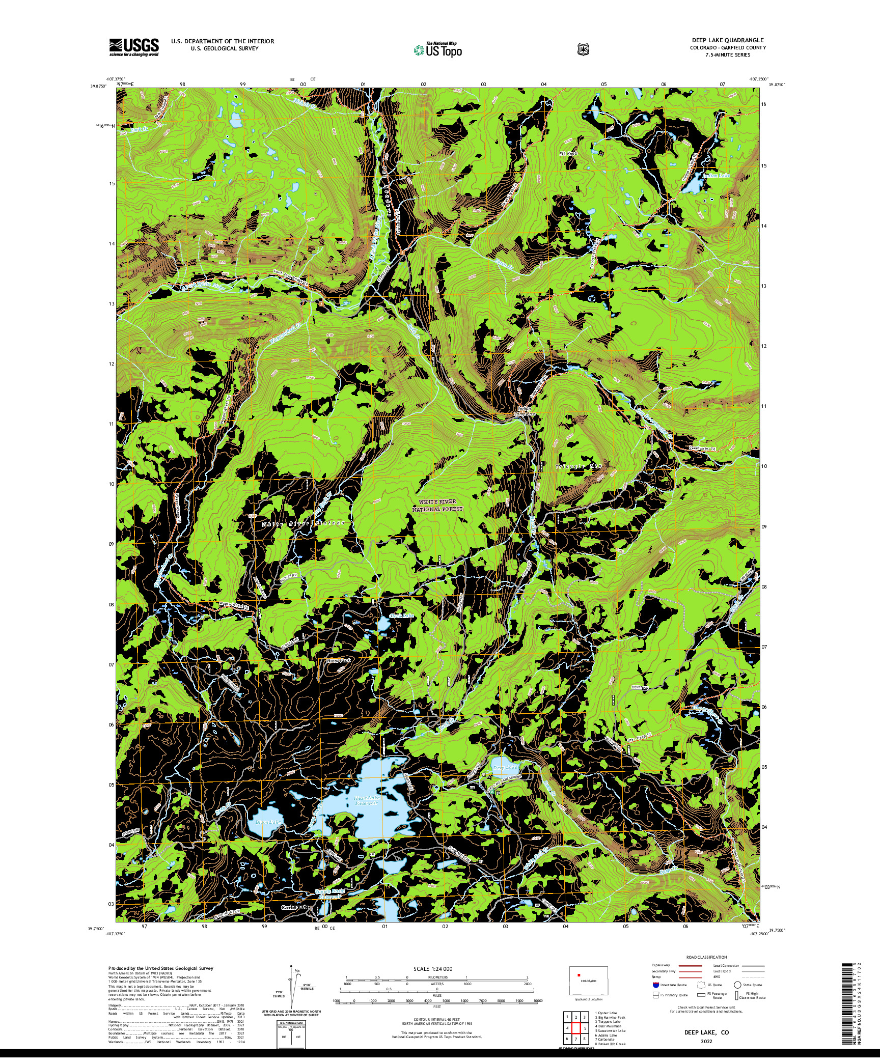 US TOPO 7.5-MINUTE MAP FOR DEEP LAKE, CO