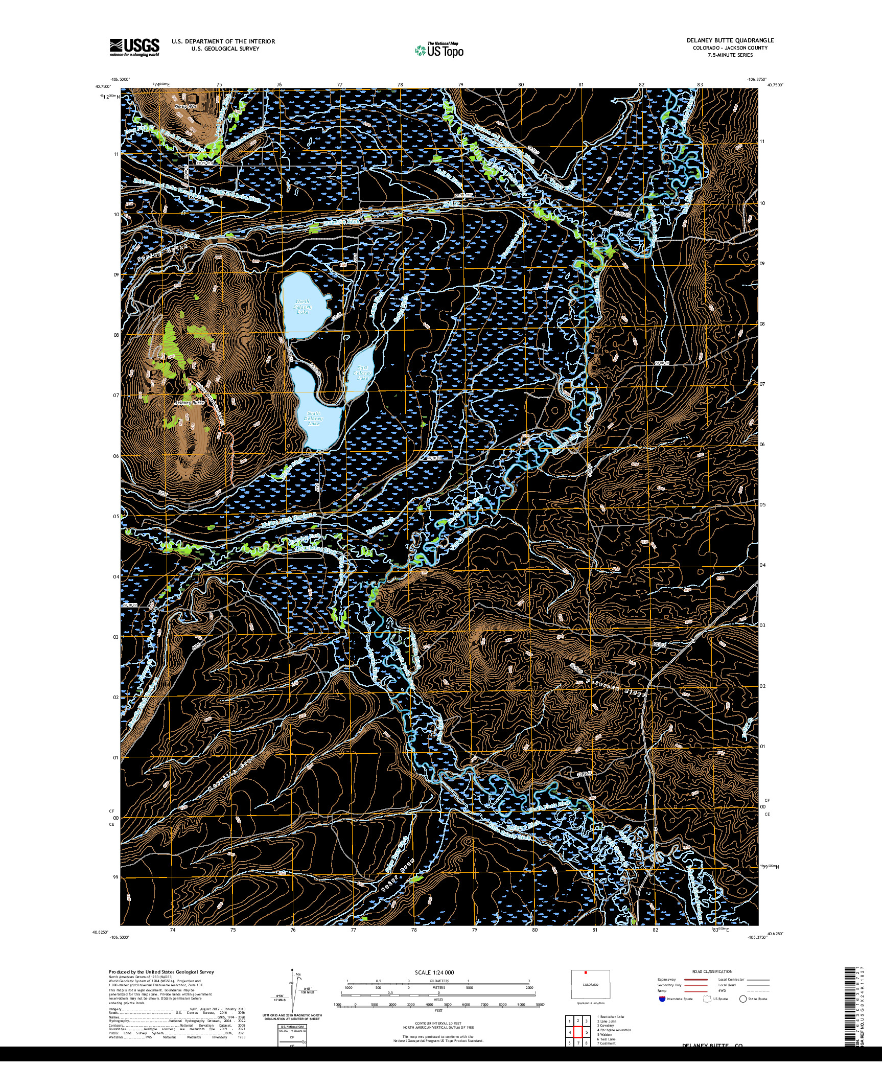 US TOPO 7.5-MINUTE MAP FOR DELANEY BUTTE, CO