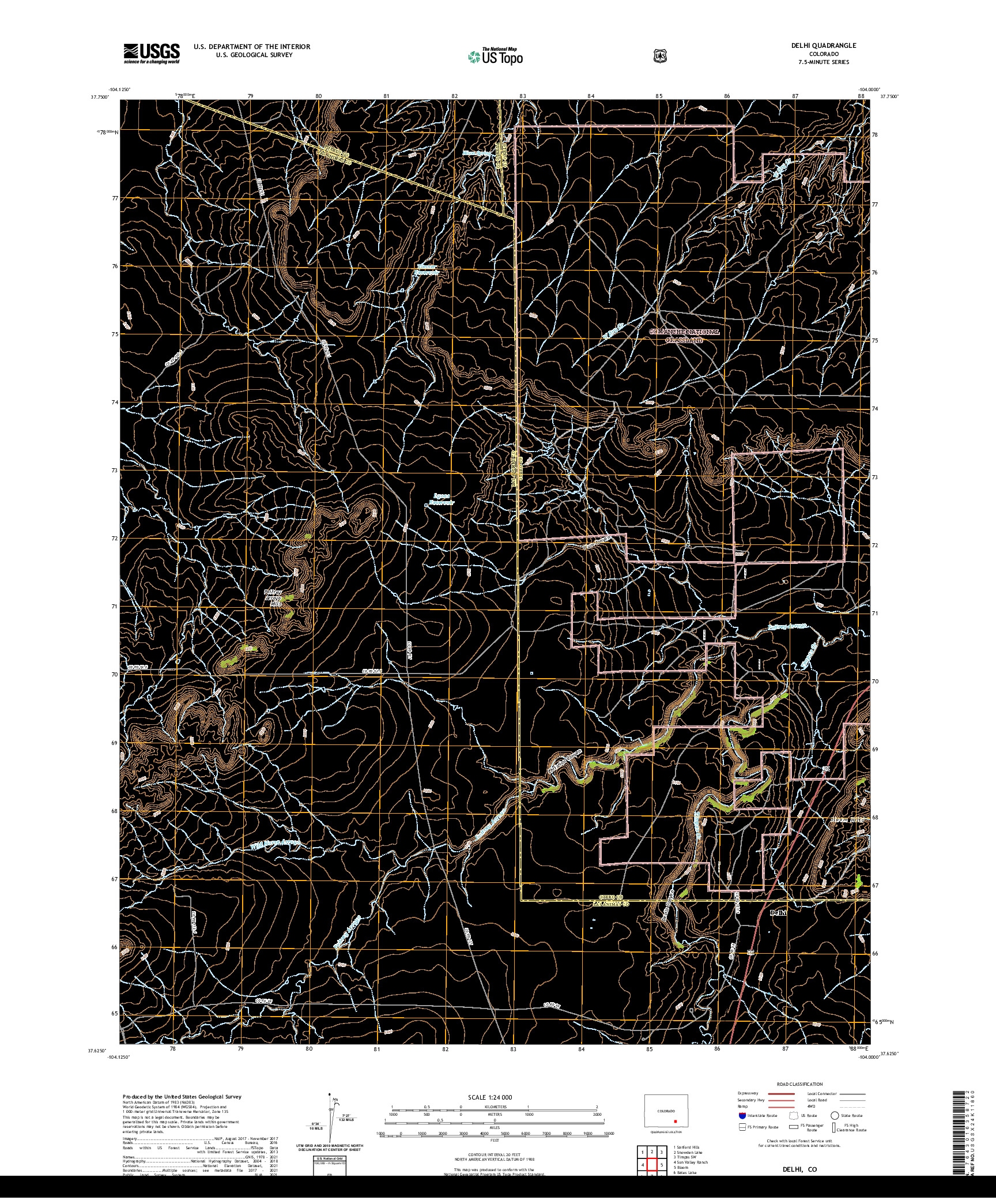 US TOPO 7.5-MINUTE MAP FOR DELHI, CO