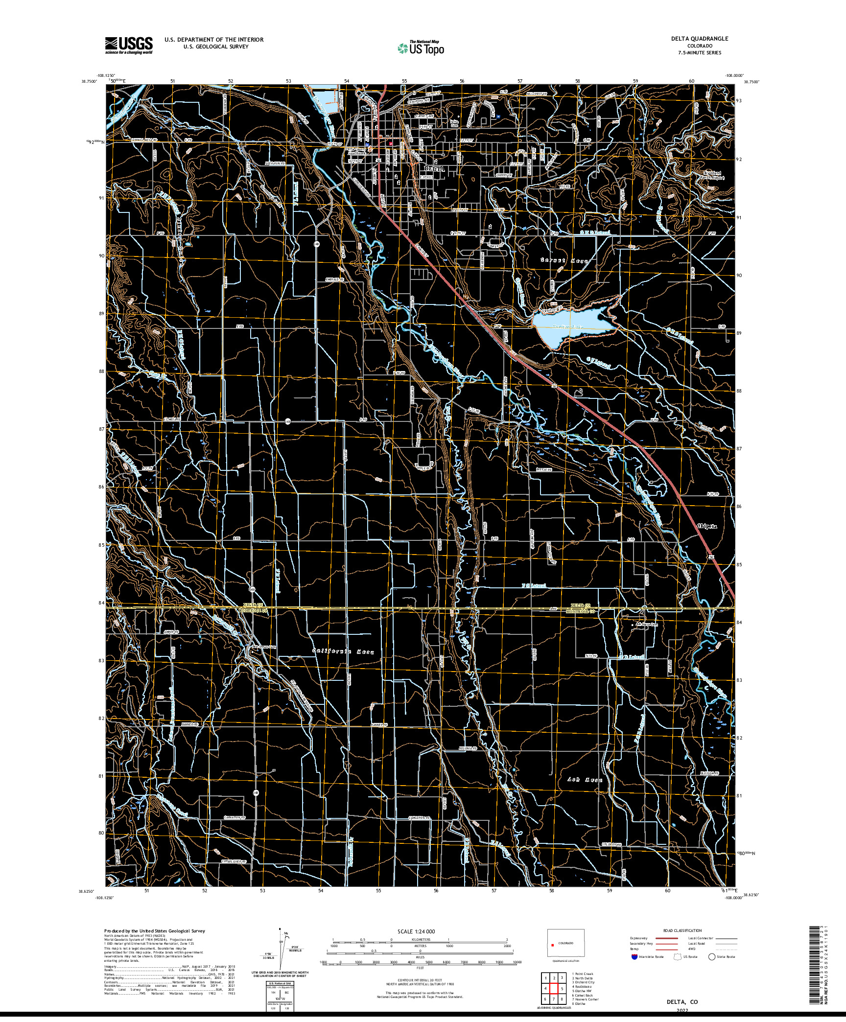 US TOPO 7.5-MINUTE MAP FOR DELTA, CO