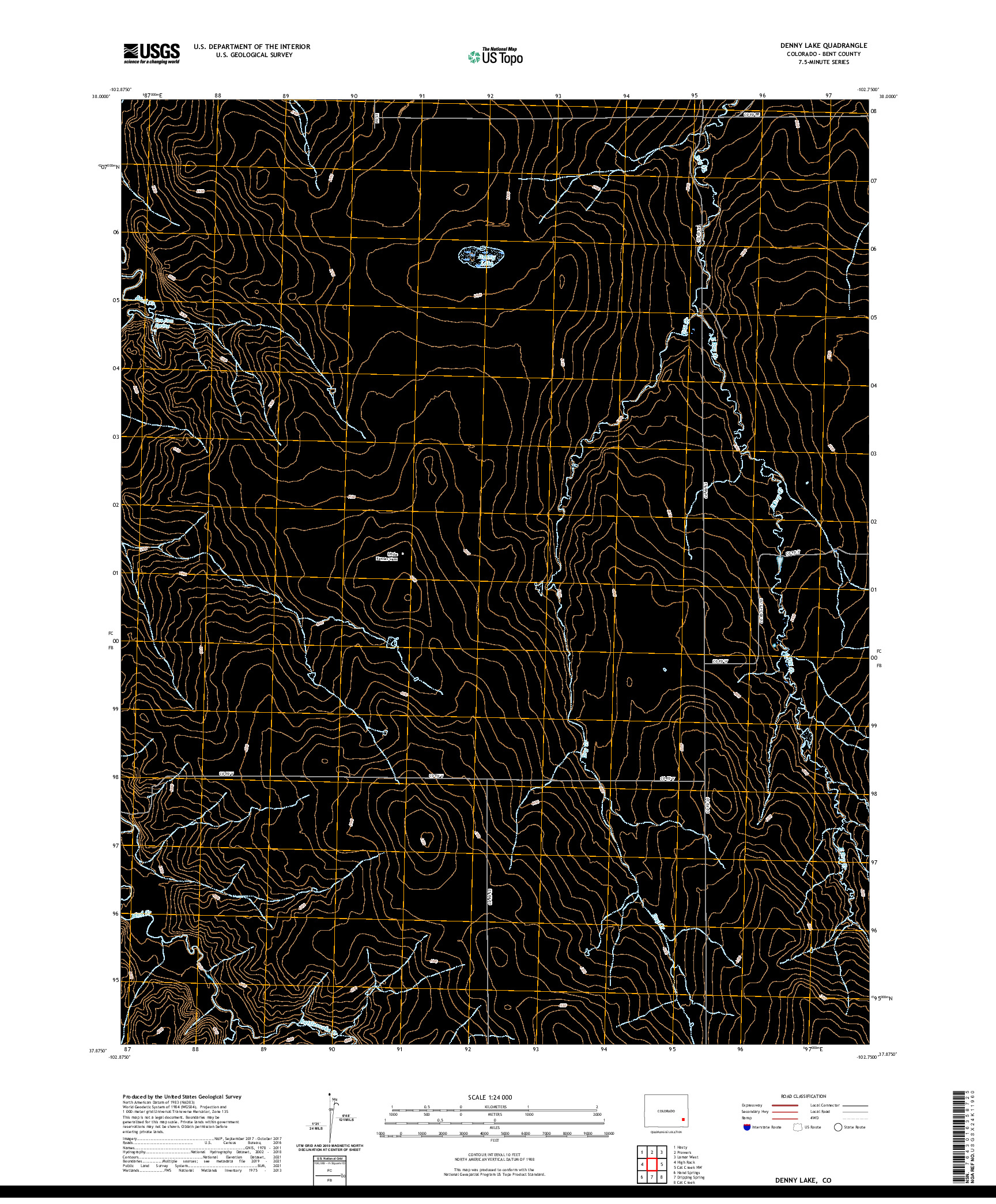 US TOPO 7.5-MINUTE MAP FOR DENNY LAKE, CO