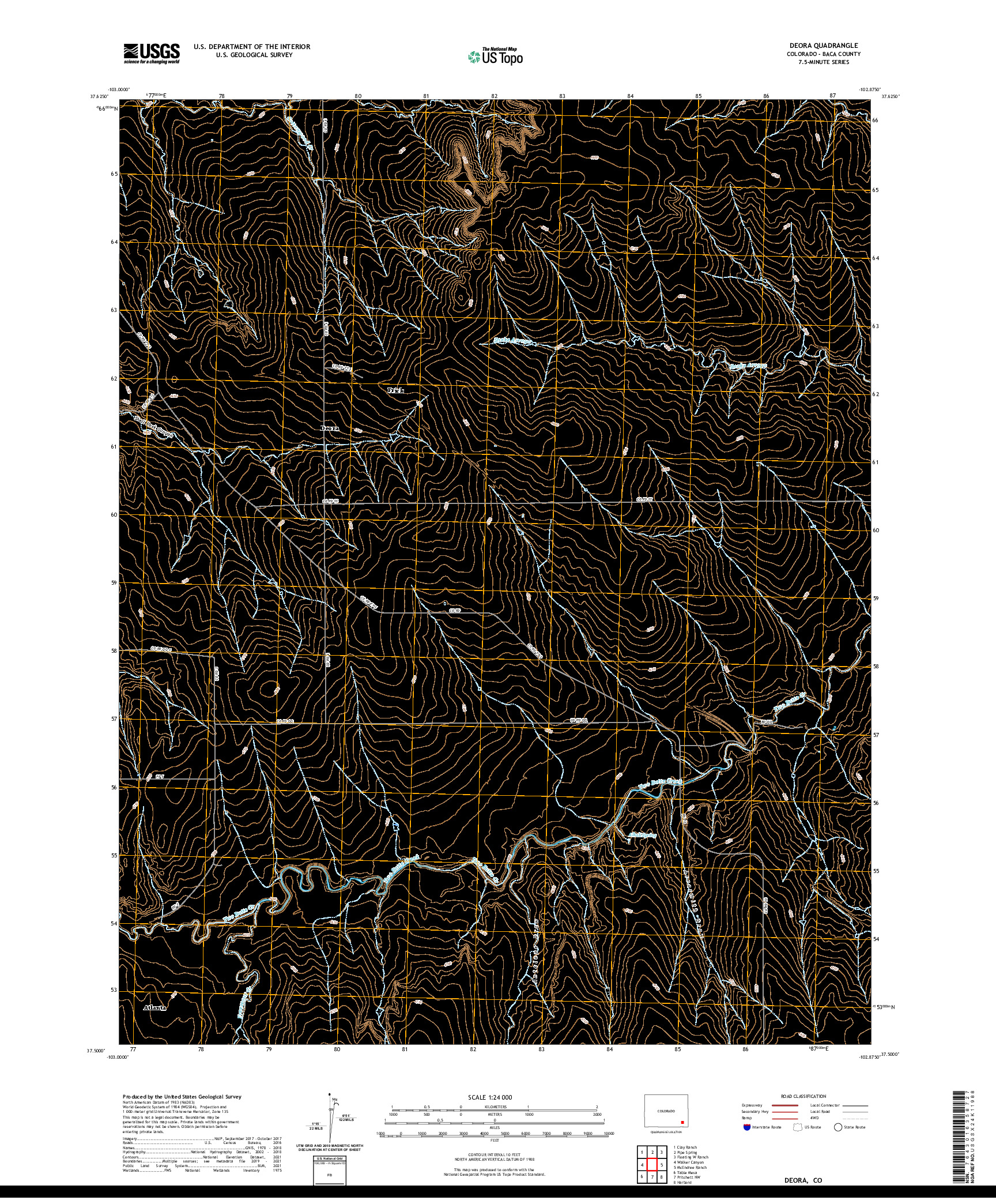 US TOPO 7.5-MINUTE MAP FOR DEORA, CO