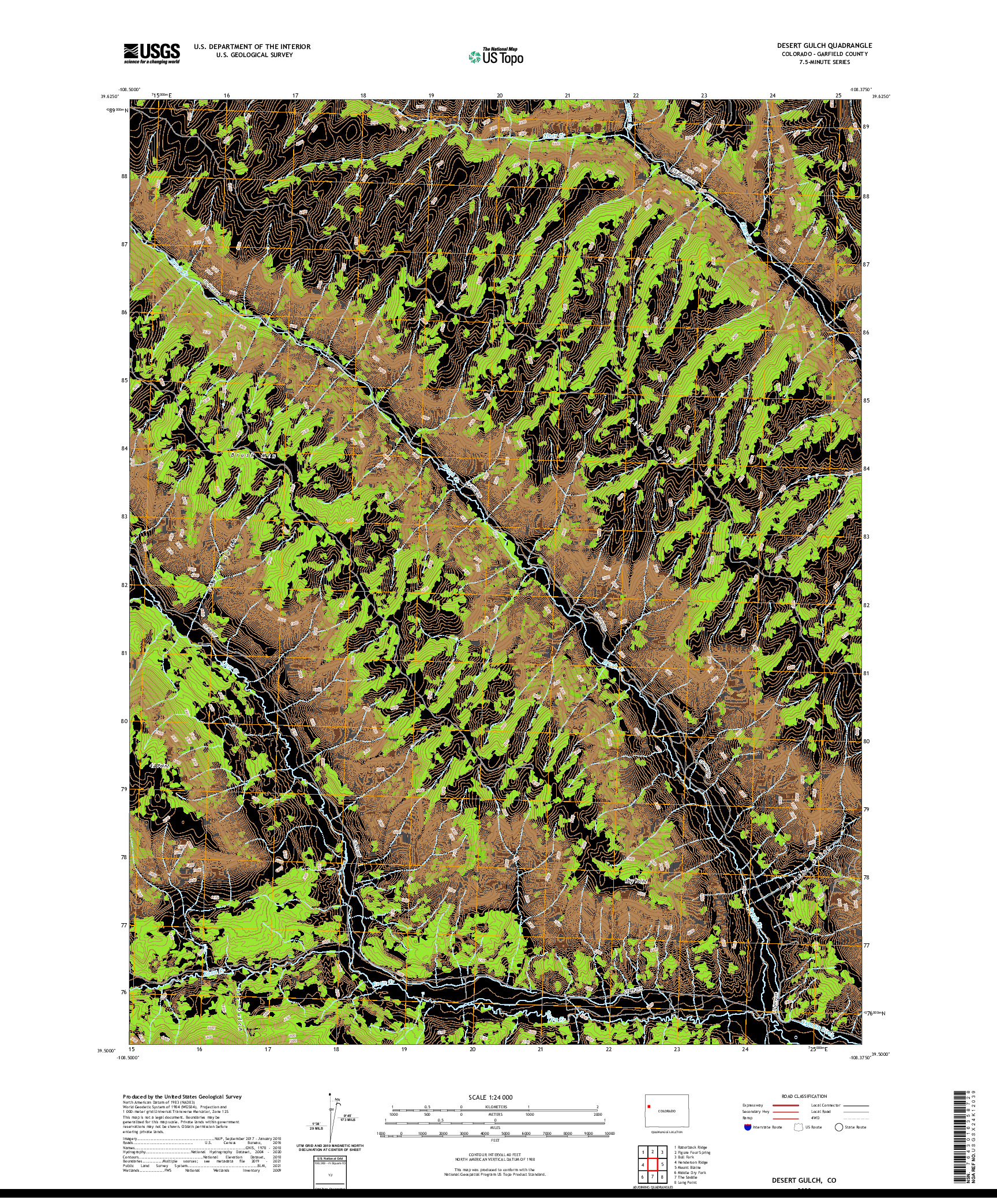 US TOPO 7.5-MINUTE MAP FOR DESERT GULCH, CO