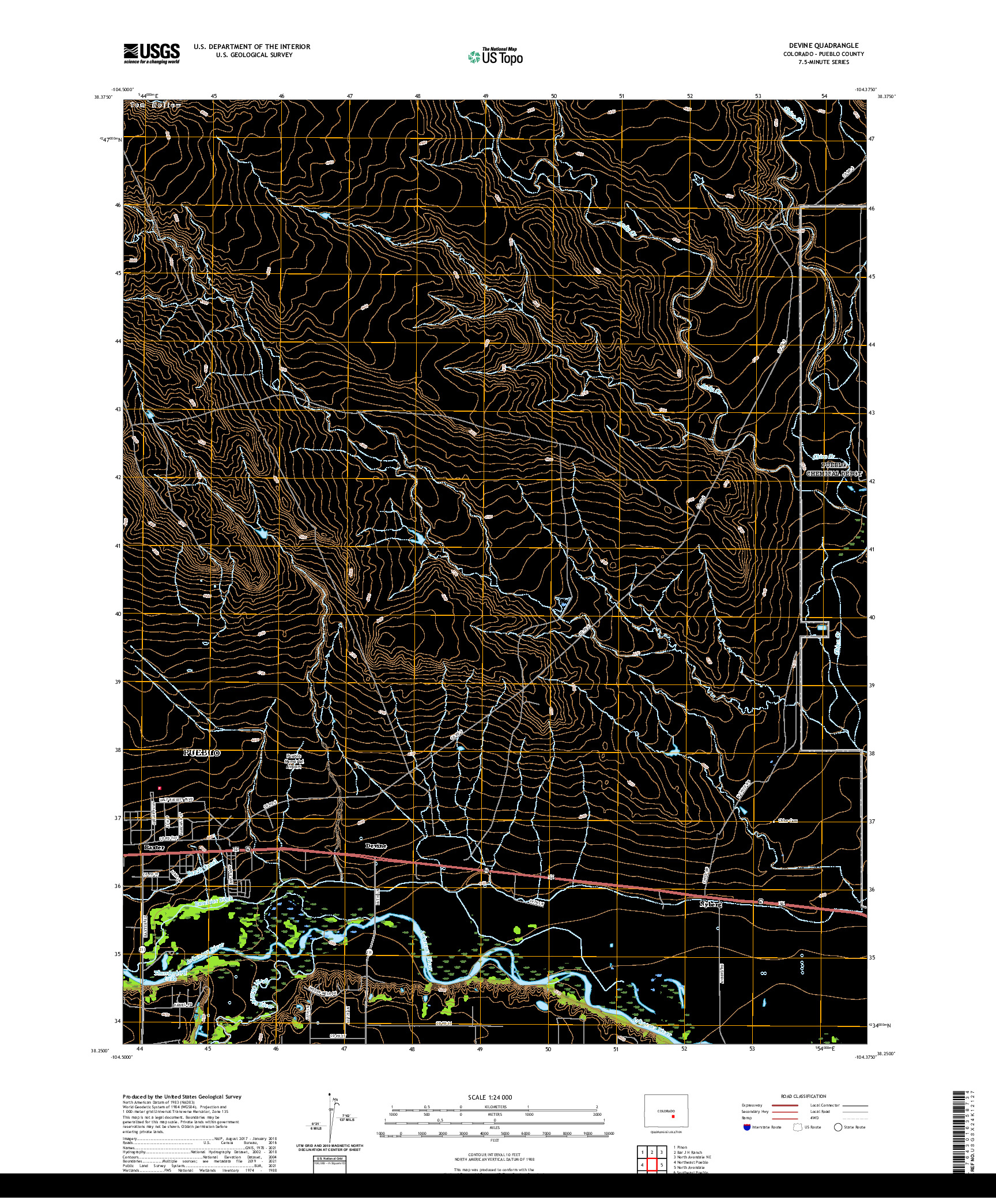 US TOPO 7.5-MINUTE MAP FOR DEVINE, CO