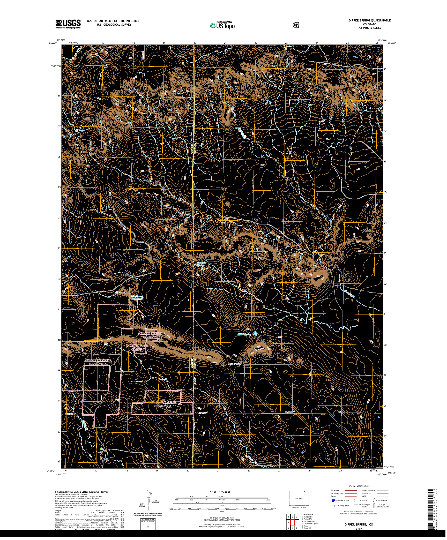 US TOPO 7.5-MINUTE MAP FOR DIPPER SPRING, CO