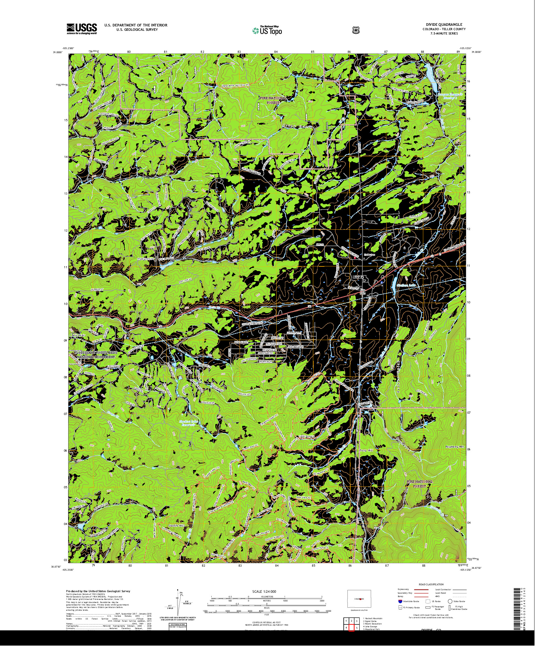 US TOPO 7.5-MINUTE MAP FOR DIVIDE, CO