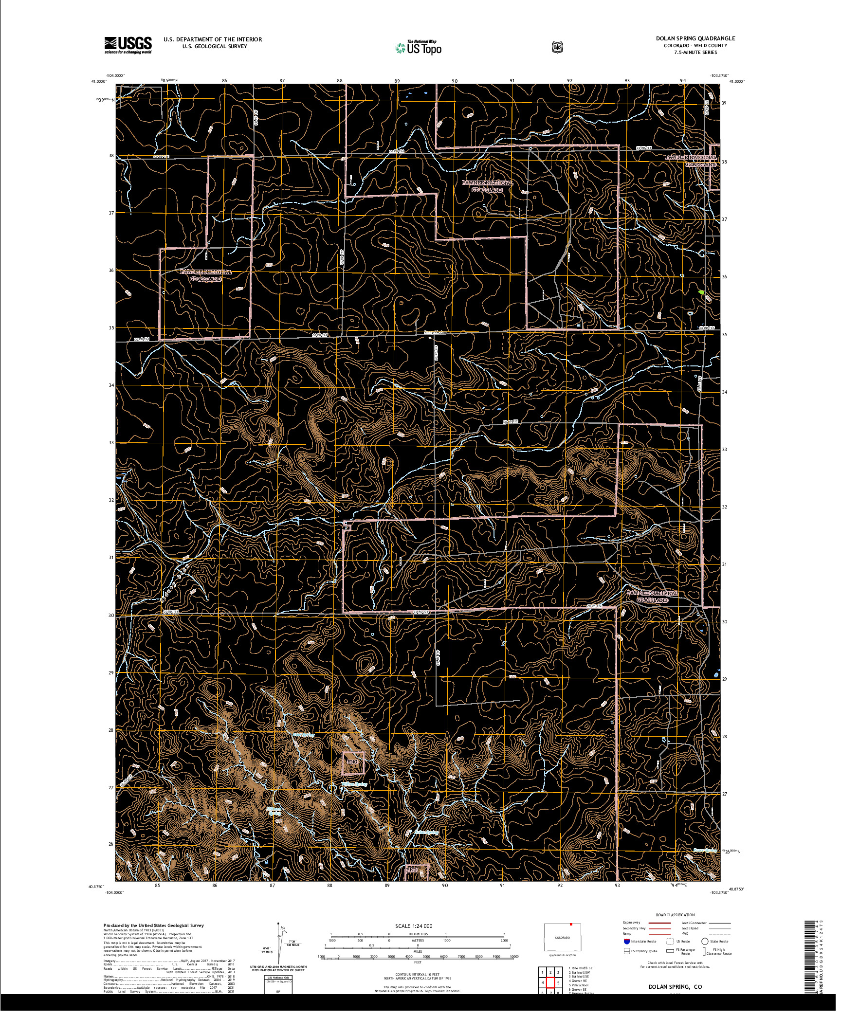US TOPO 7.5-MINUTE MAP FOR DOLAN SPRING, CO