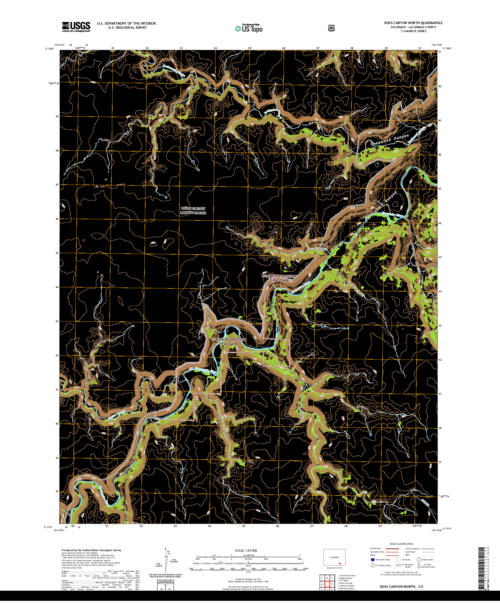 US TOPO 7.5-MINUTE MAP FOR DOSS CANYON NORTH, CO