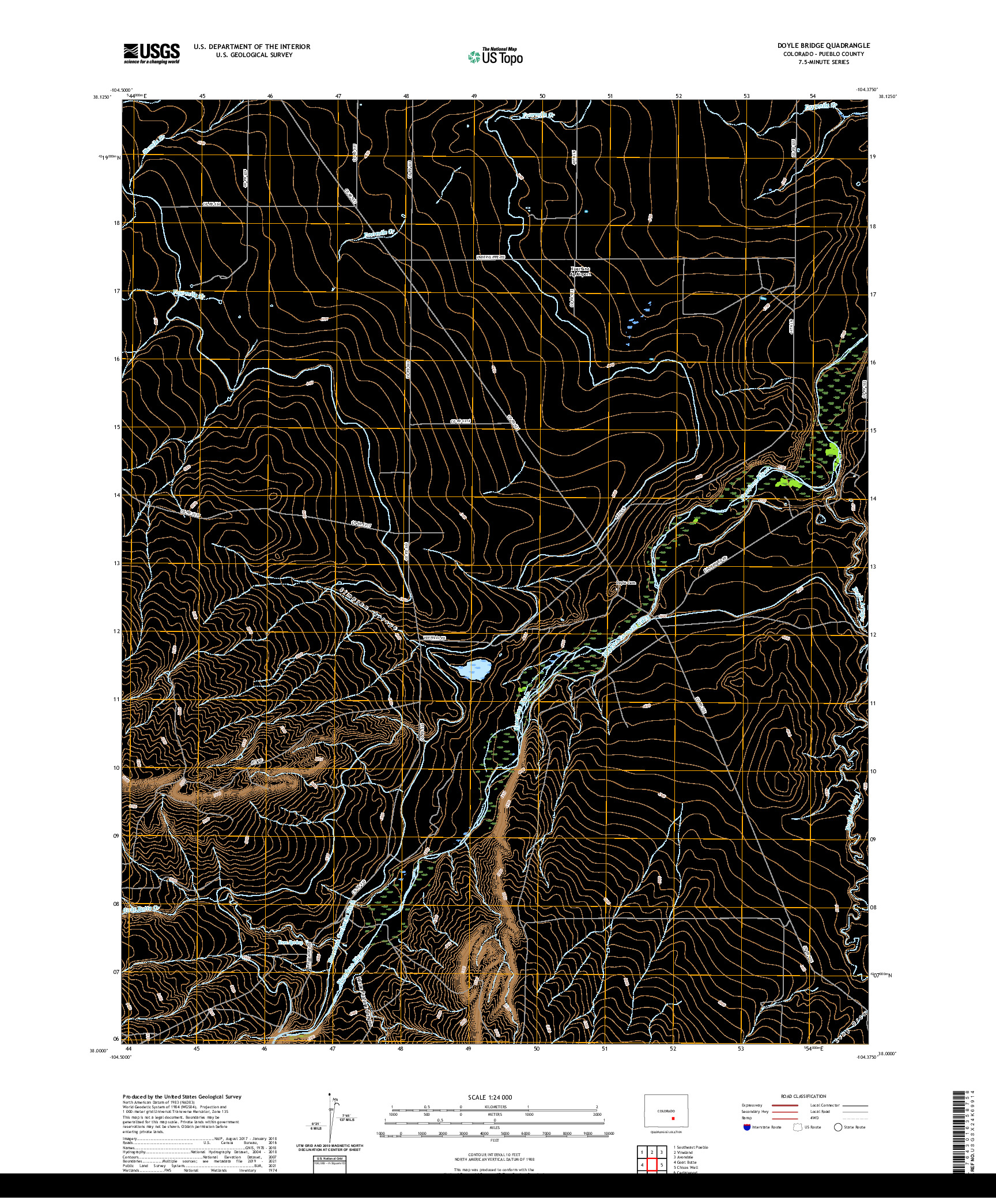 US TOPO 7.5-MINUTE MAP FOR DOYLE BRIDGE, CO