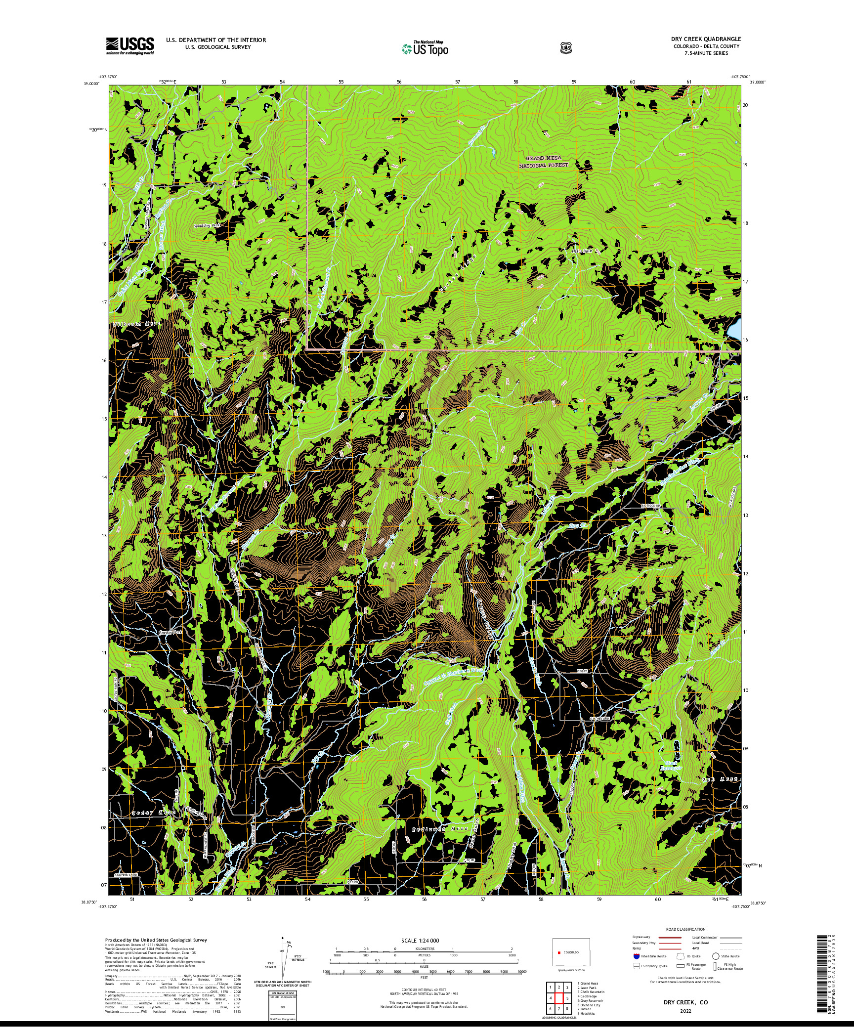 US TOPO 7.5-MINUTE MAP FOR DRY CREEK, CO