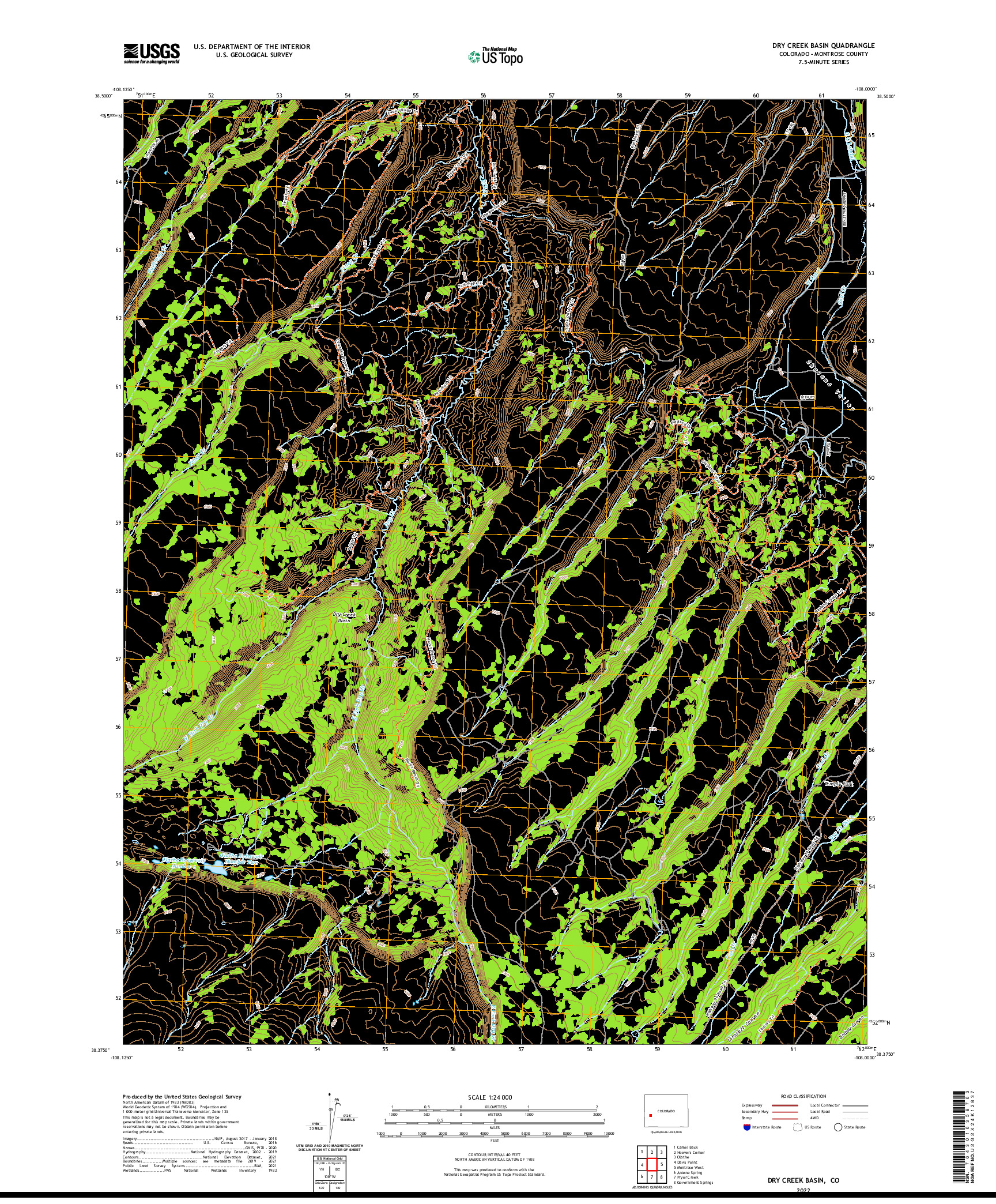 US TOPO 7.5-MINUTE MAP FOR DRY CREEK BASIN, CO