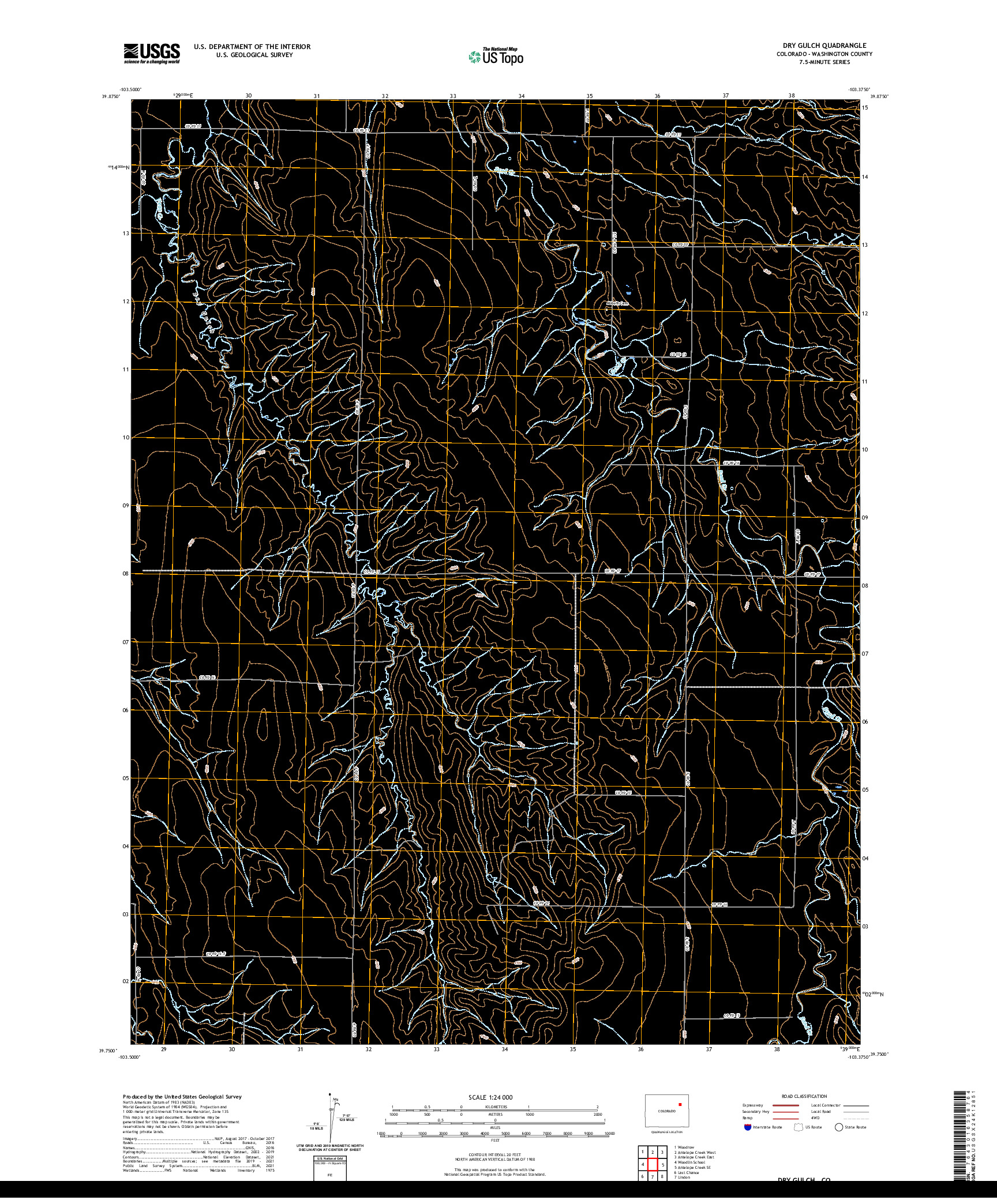 US TOPO 7.5-MINUTE MAP FOR DRY GULCH, CO