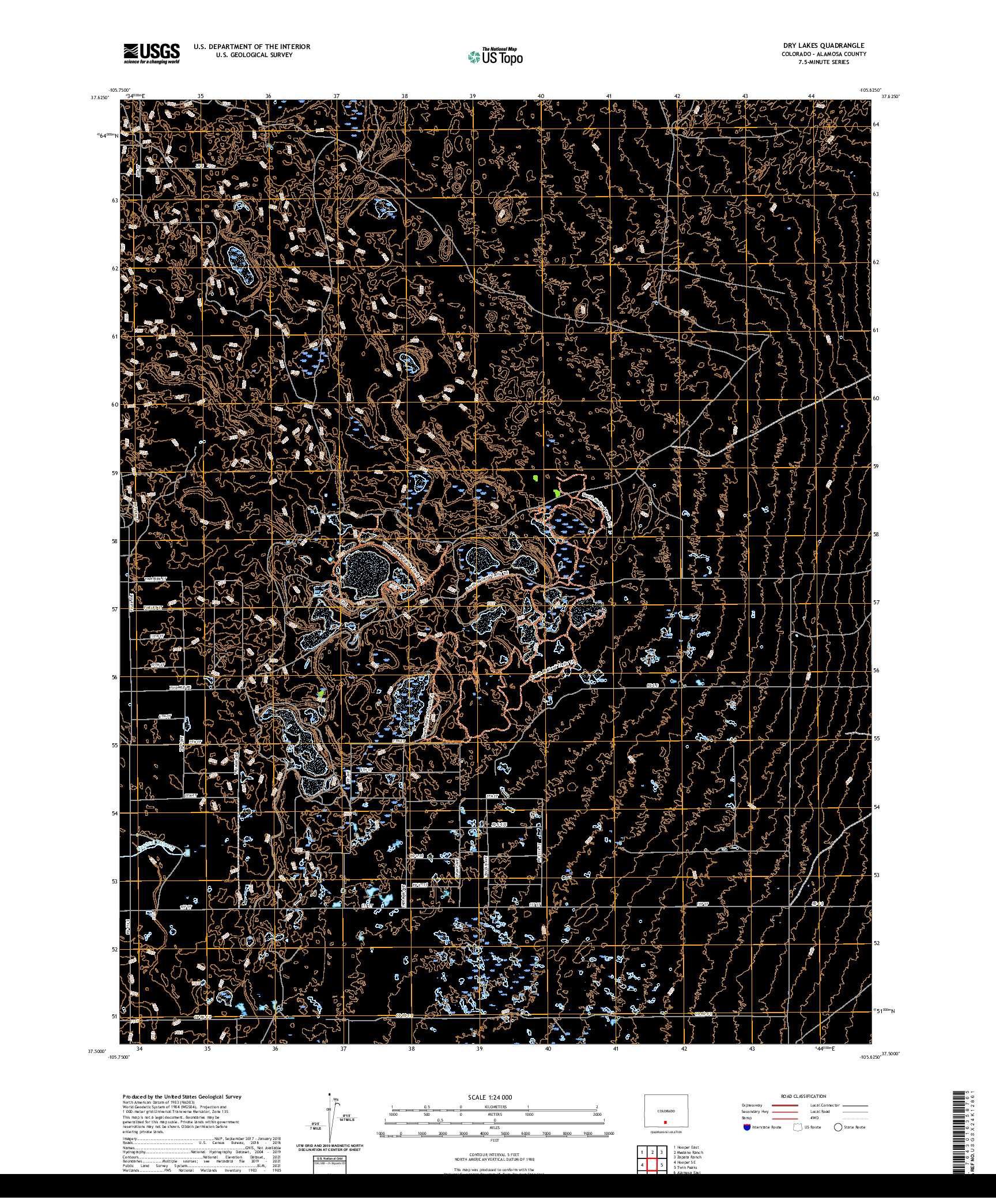 US TOPO 7.5-MINUTE MAP FOR DRY LAKES, CO