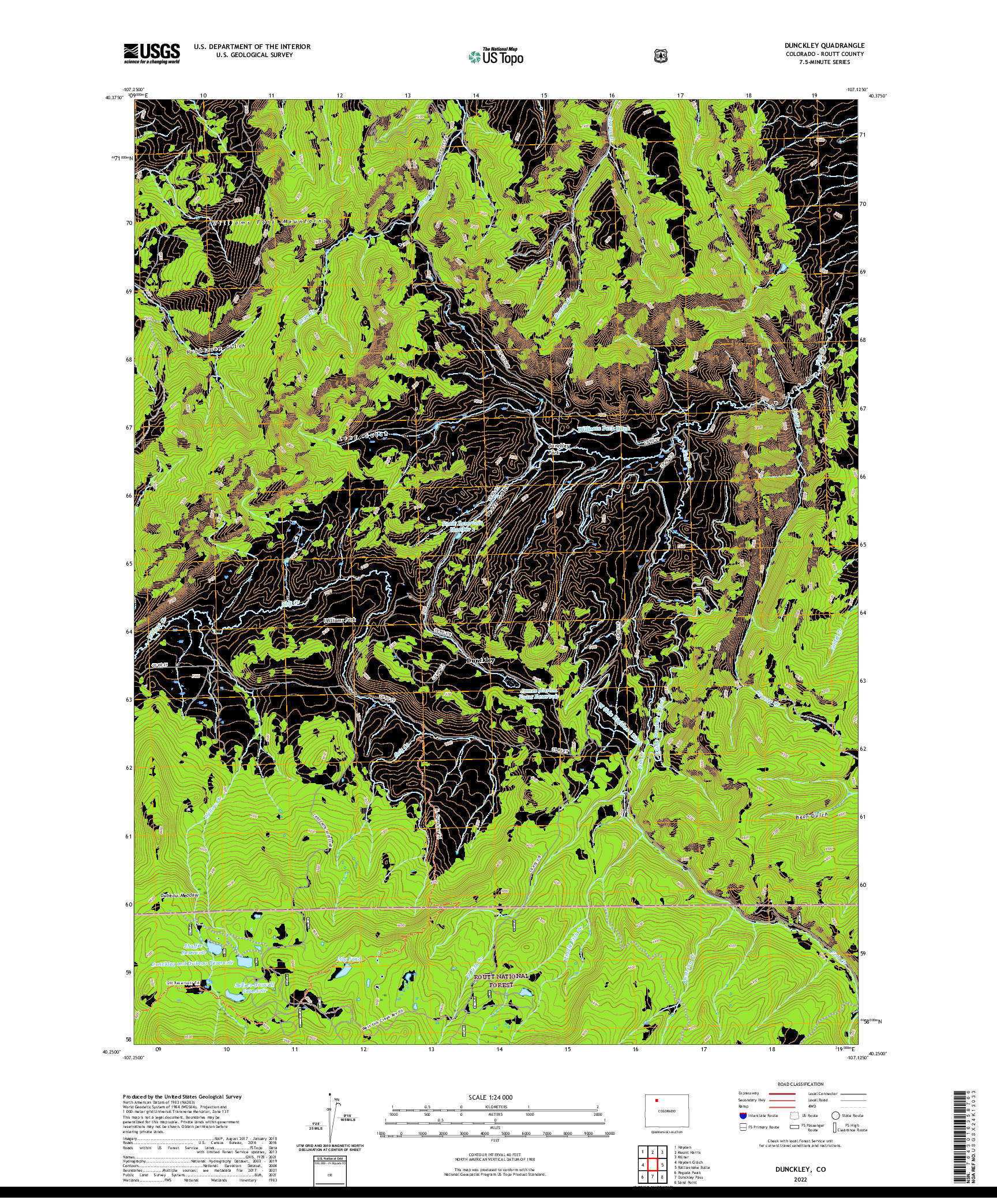 US TOPO 7.5-MINUTE MAP FOR DUNCKLEY, CO