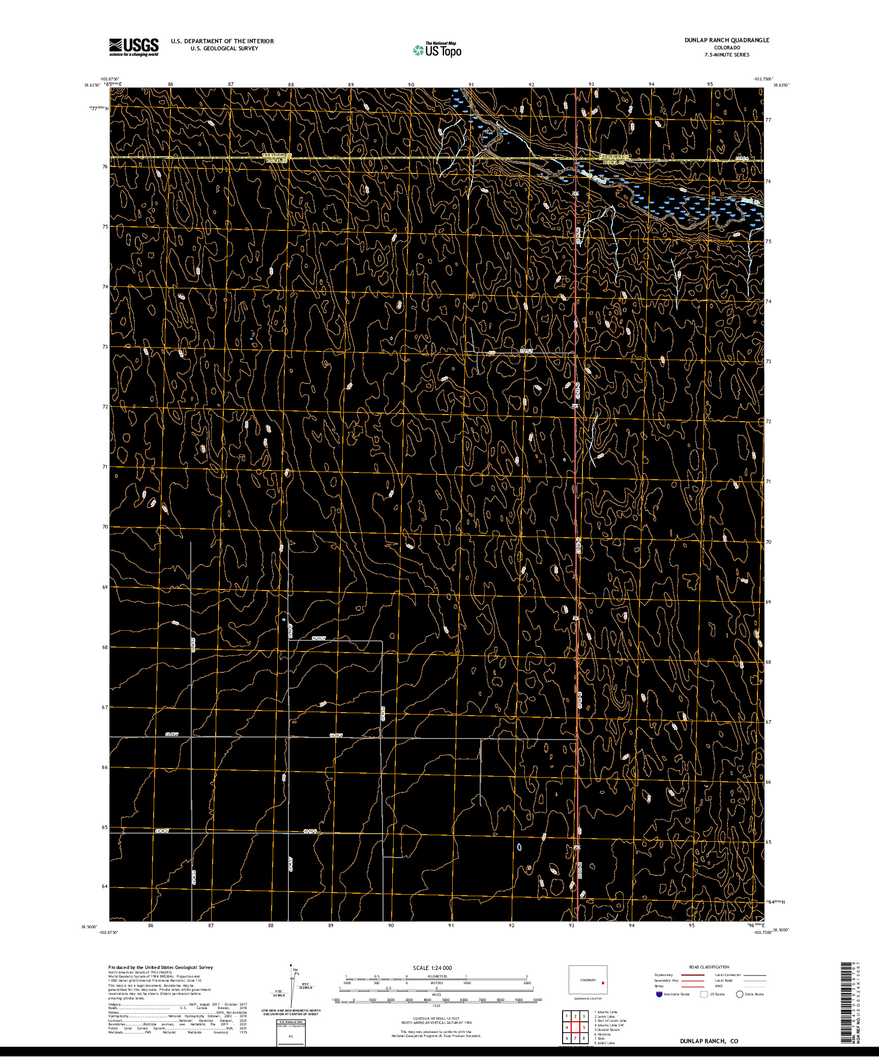 US TOPO 7.5-MINUTE MAP FOR DUNLAP RANCH, CO