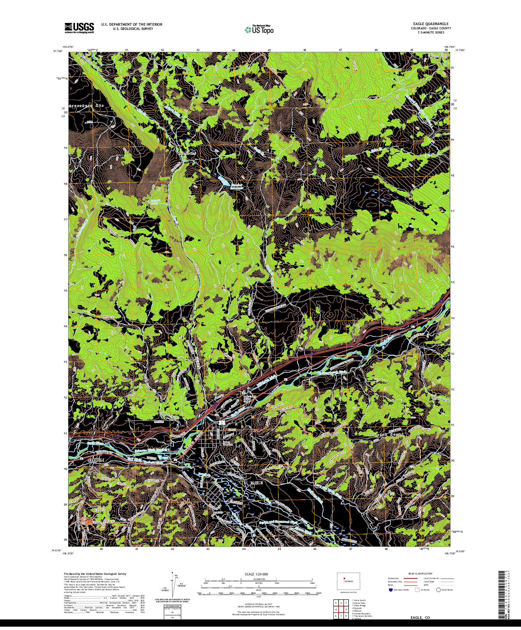 US TOPO 7.5-MINUTE MAP FOR EAGLE, CO