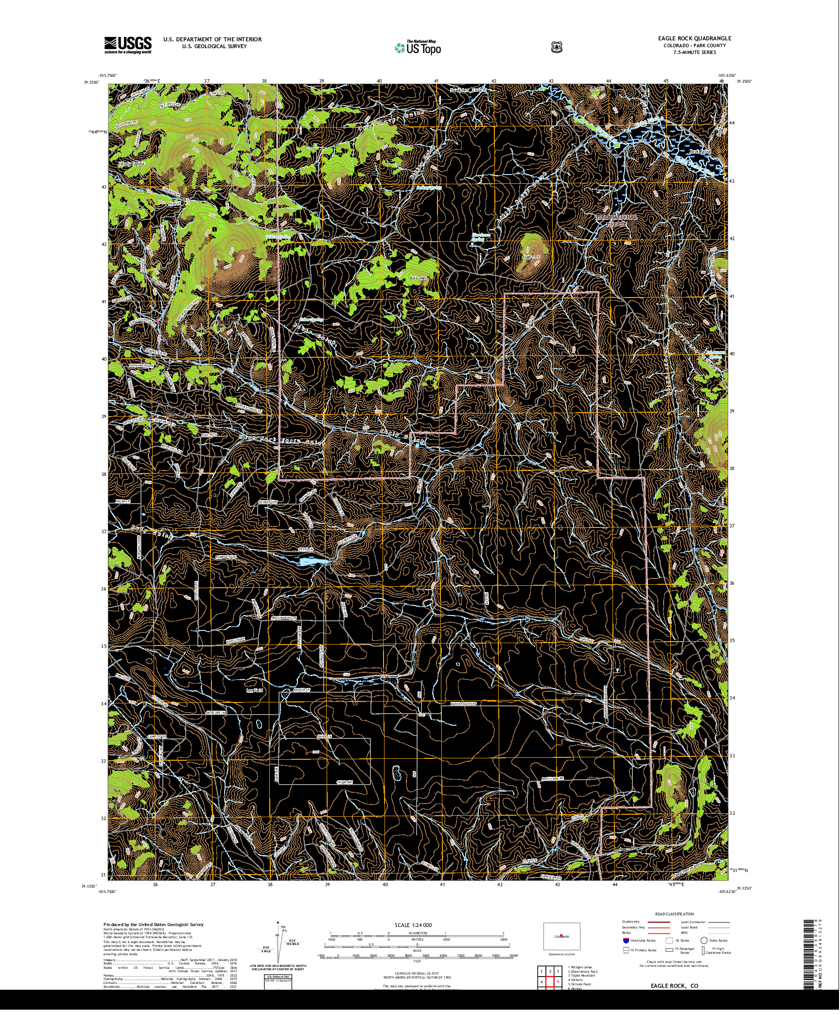 US TOPO 7.5-MINUTE MAP FOR EAGLE ROCK, CO