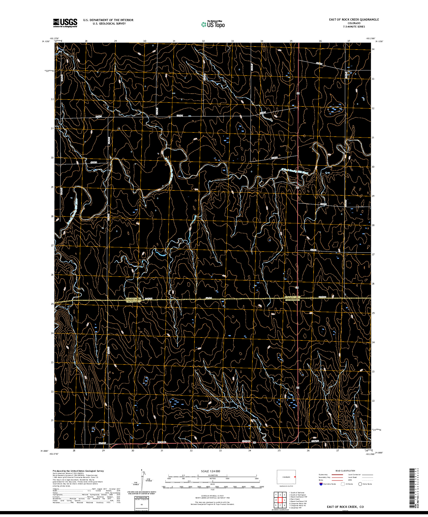 US TOPO 7.5-MINUTE MAP FOR EAST OF ROCK CREEK, CO
