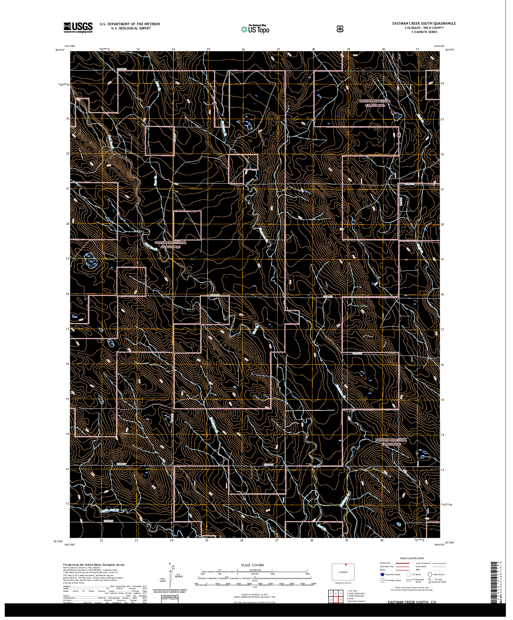 US TOPO 7.5-MINUTE MAP FOR EASTMAN CREEK SOUTH, CO