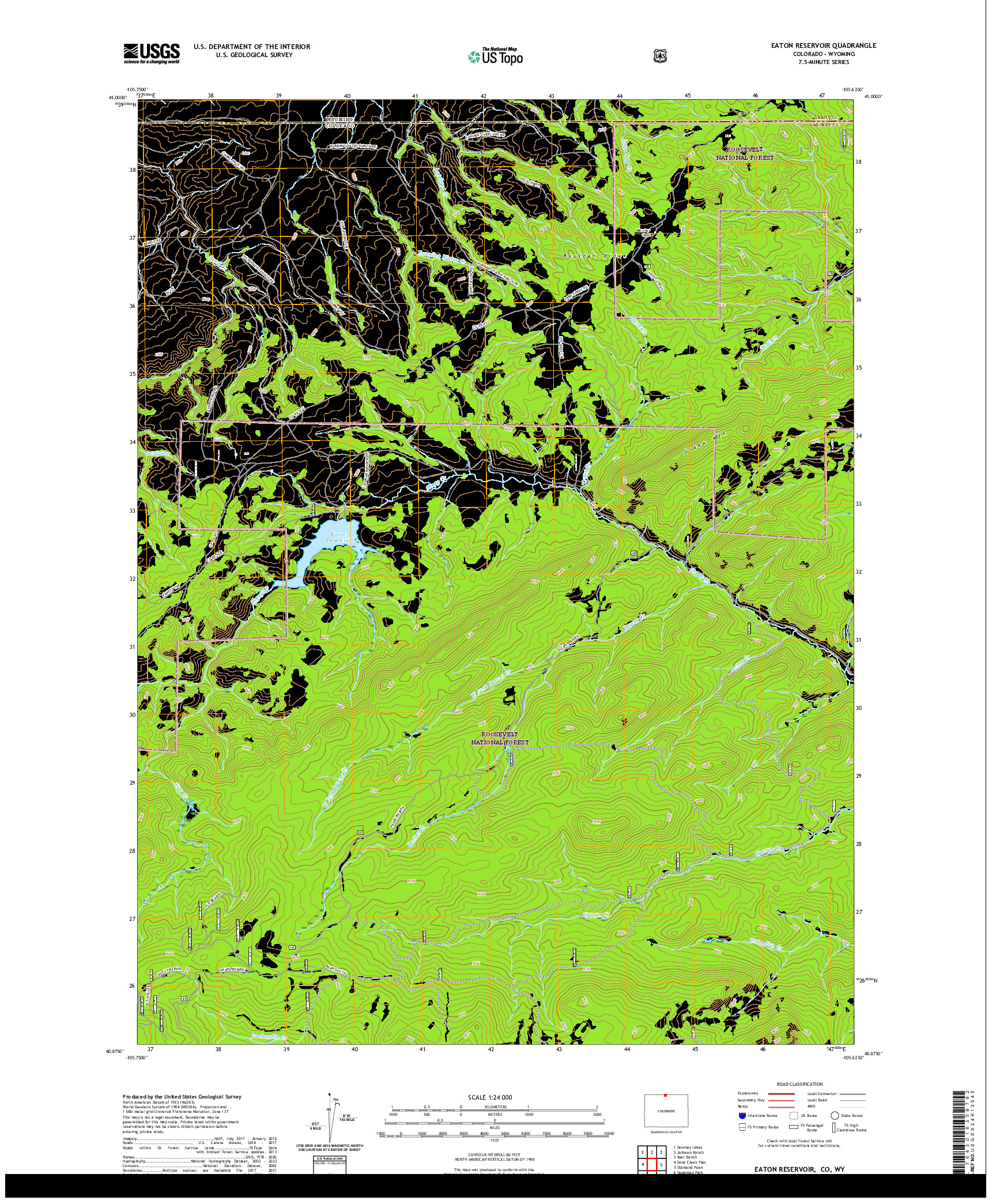 US TOPO 7.5-MINUTE MAP FOR EATON RESERVOIR, CO,WY