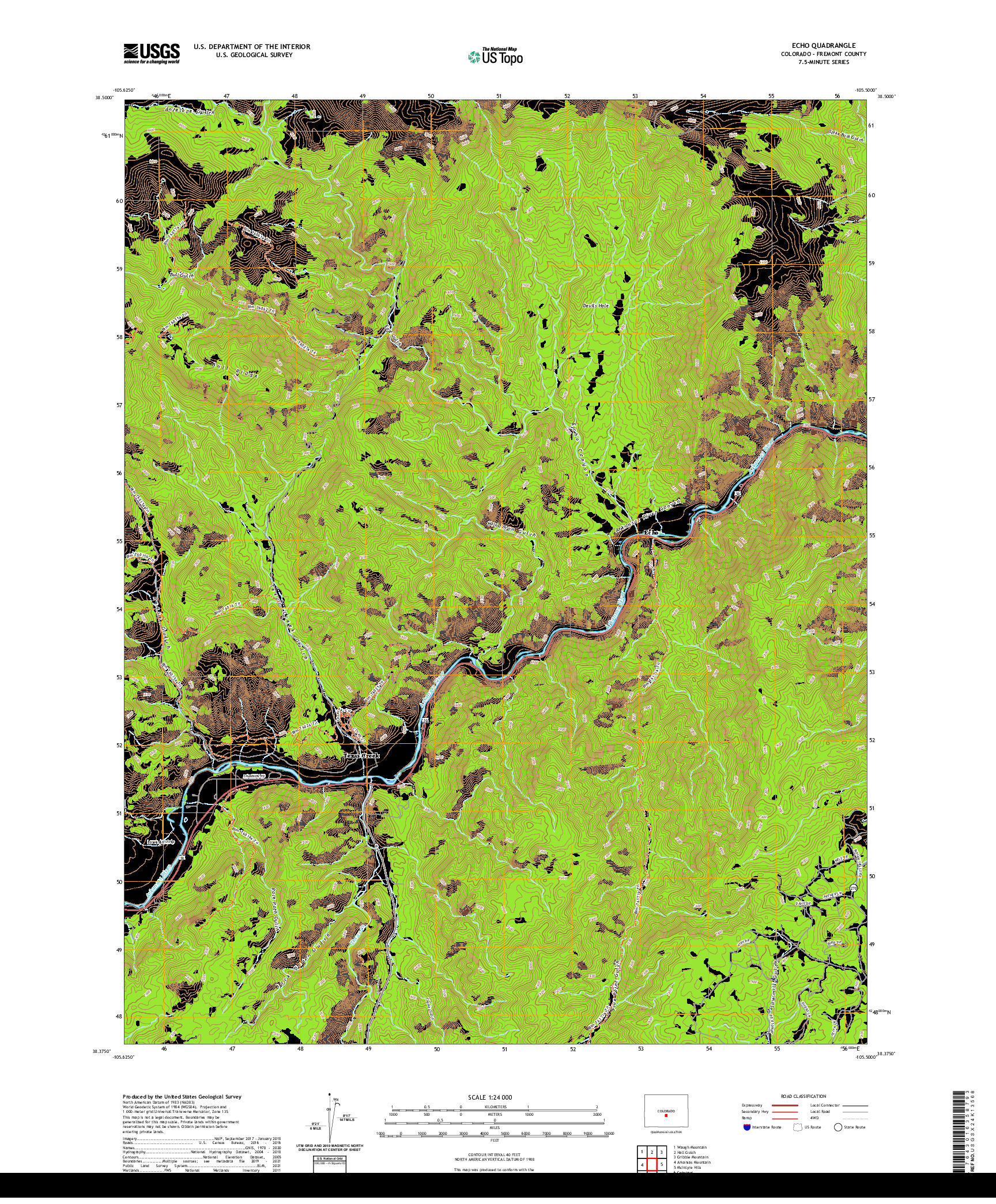 US TOPO 7.5-MINUTE MAP FOR ECHO, CO