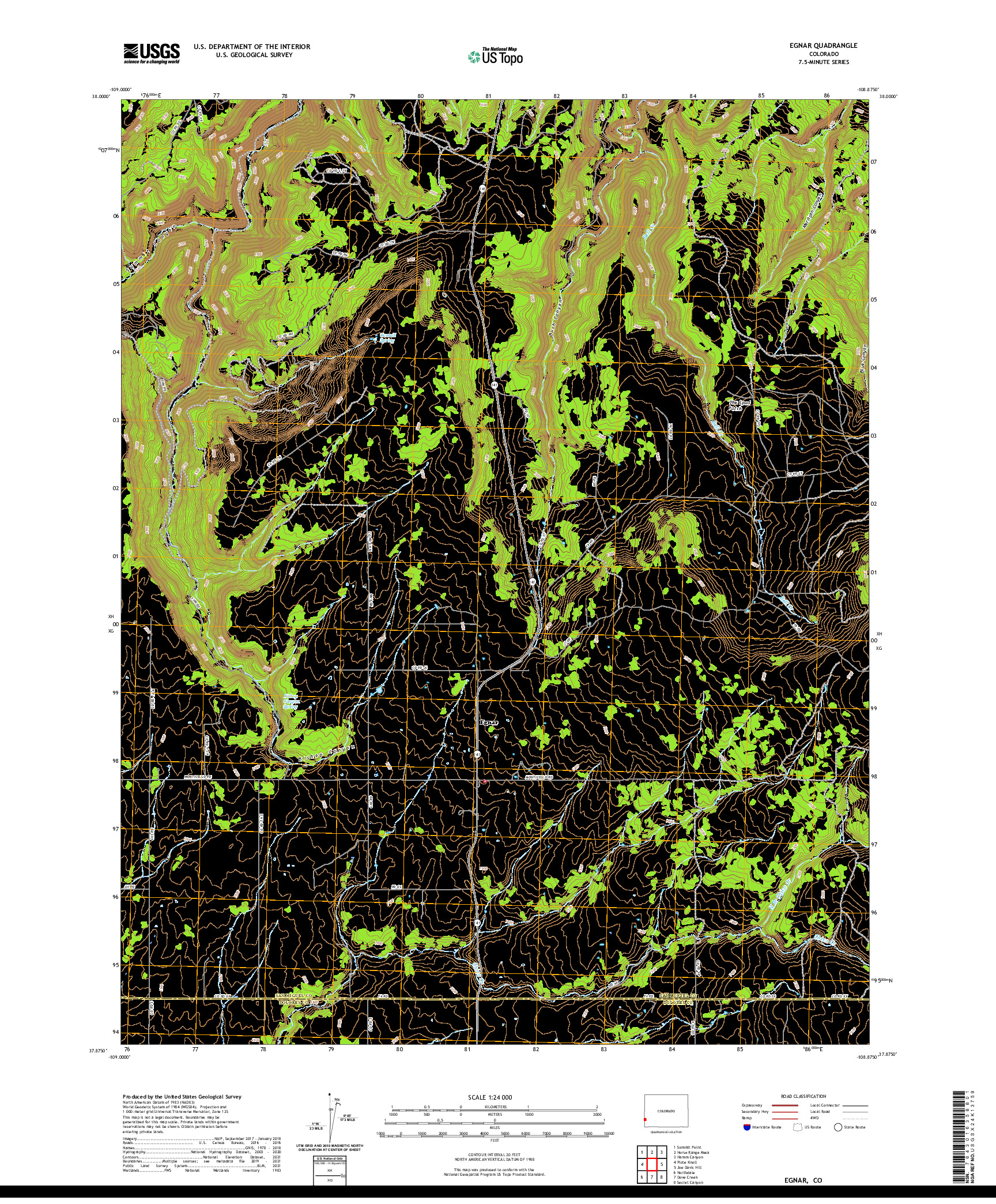 US TOPO 7.5-MINUTE MAP FOR EGNAR, CO