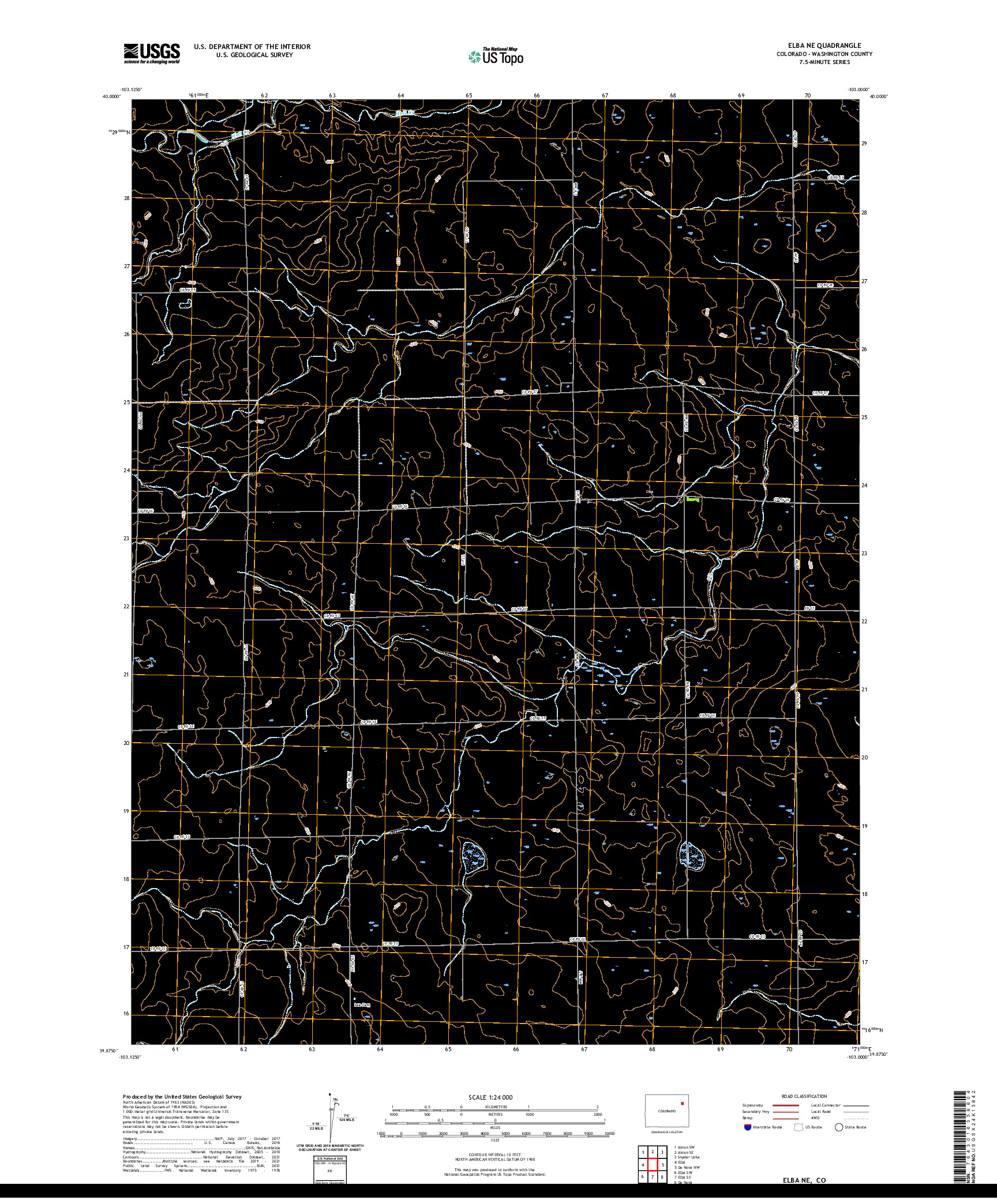 US TOPO 7.5-MINUTE MAP FOR ELBA NE, CO