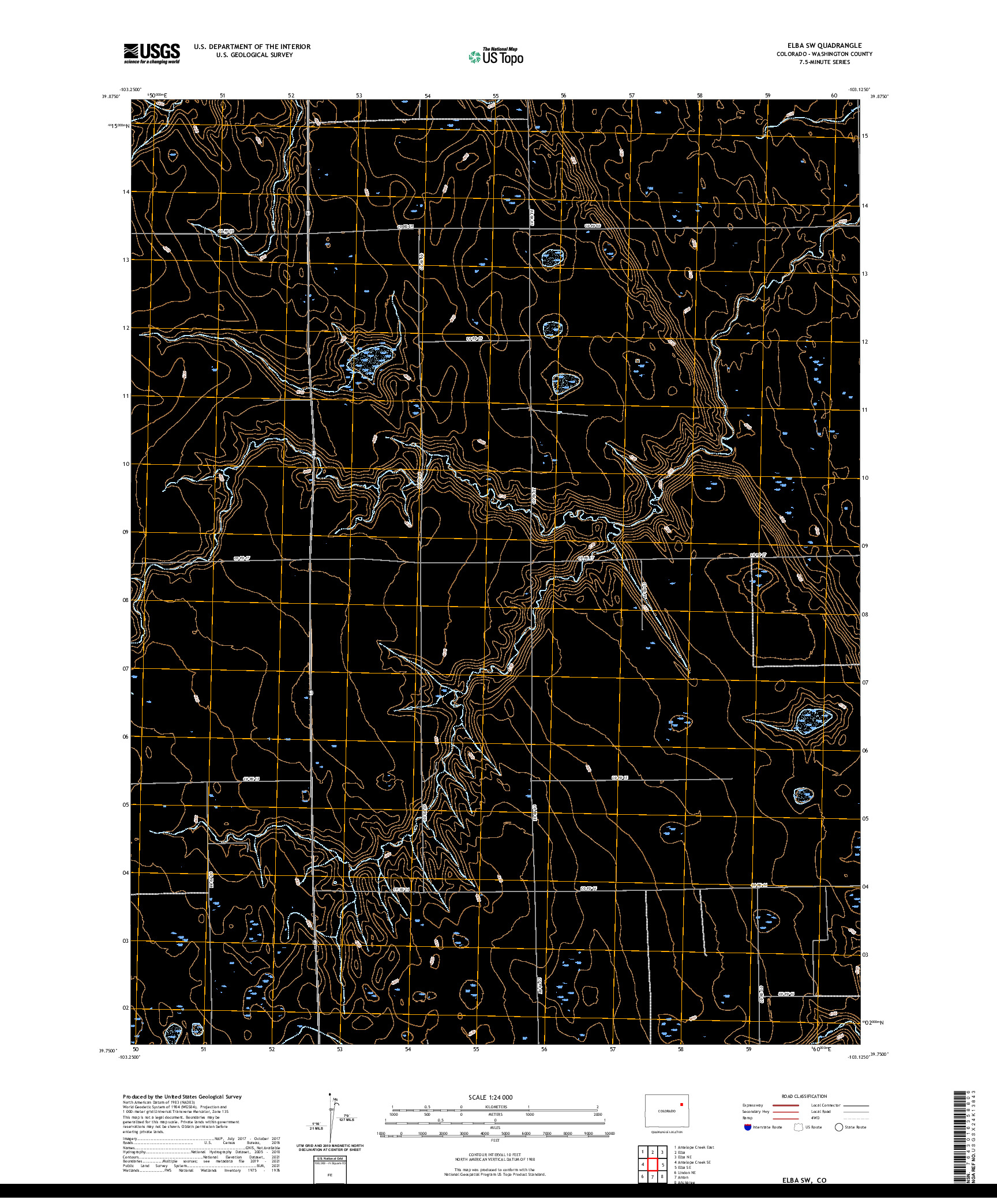 US TOPO 7.5-MINUTE MAP FOR ELBA SW, CO