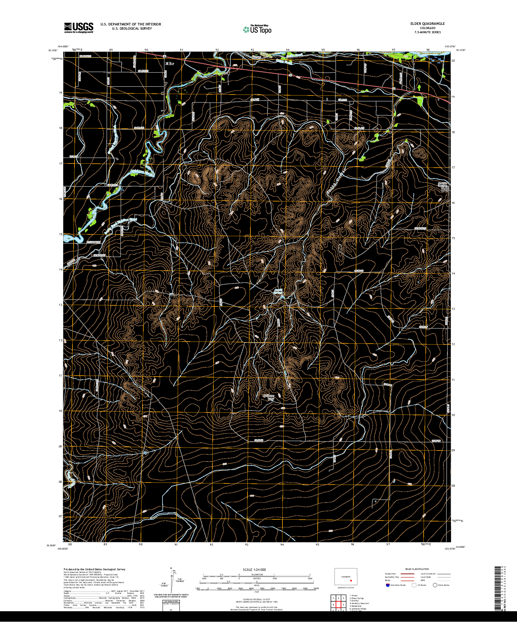 US TOPO 7.5-MINUTE MAP FOR ELDER, CO