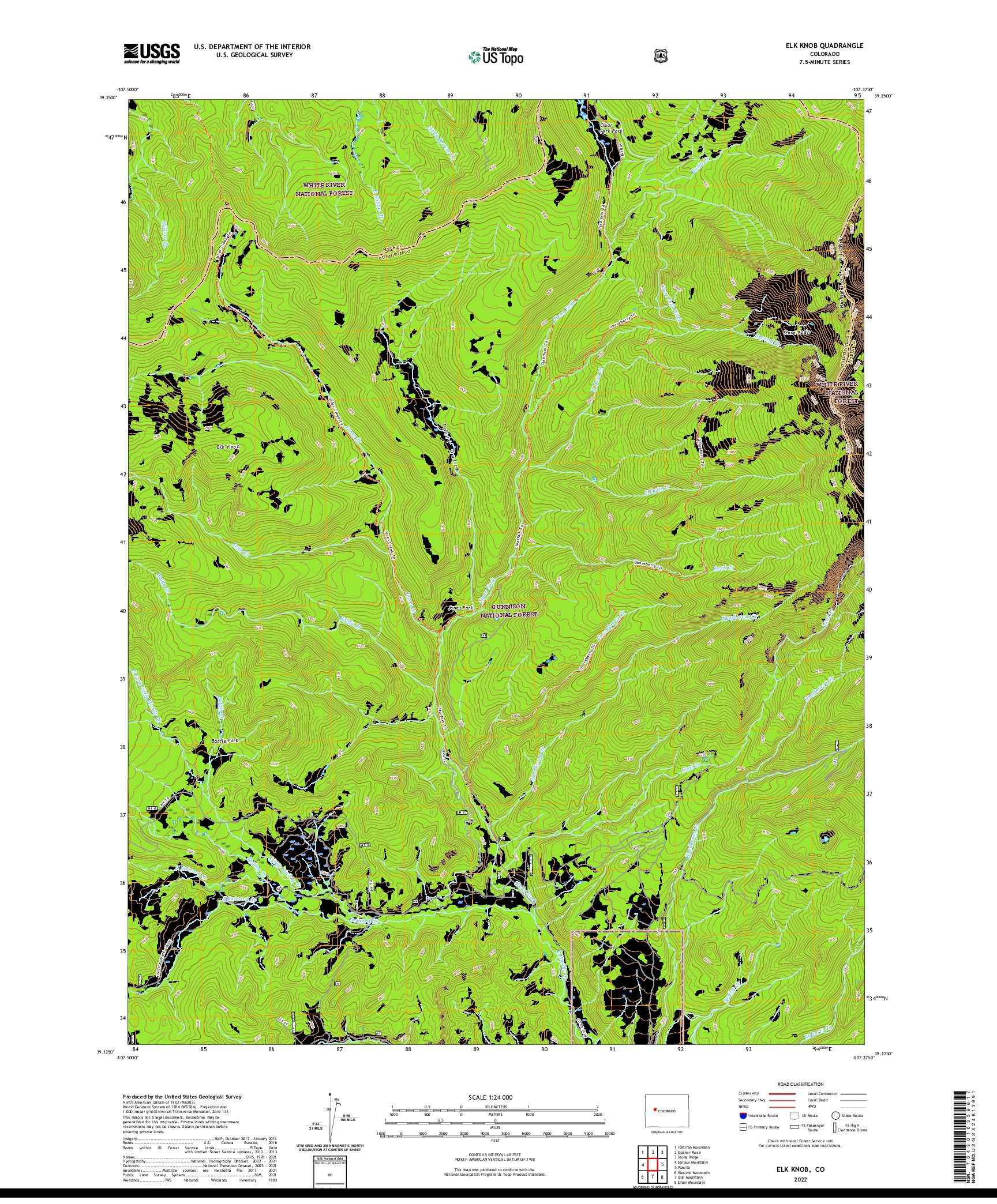 US TOPO 7.5-MINUTE MAP FOR ELK KNOB, CO